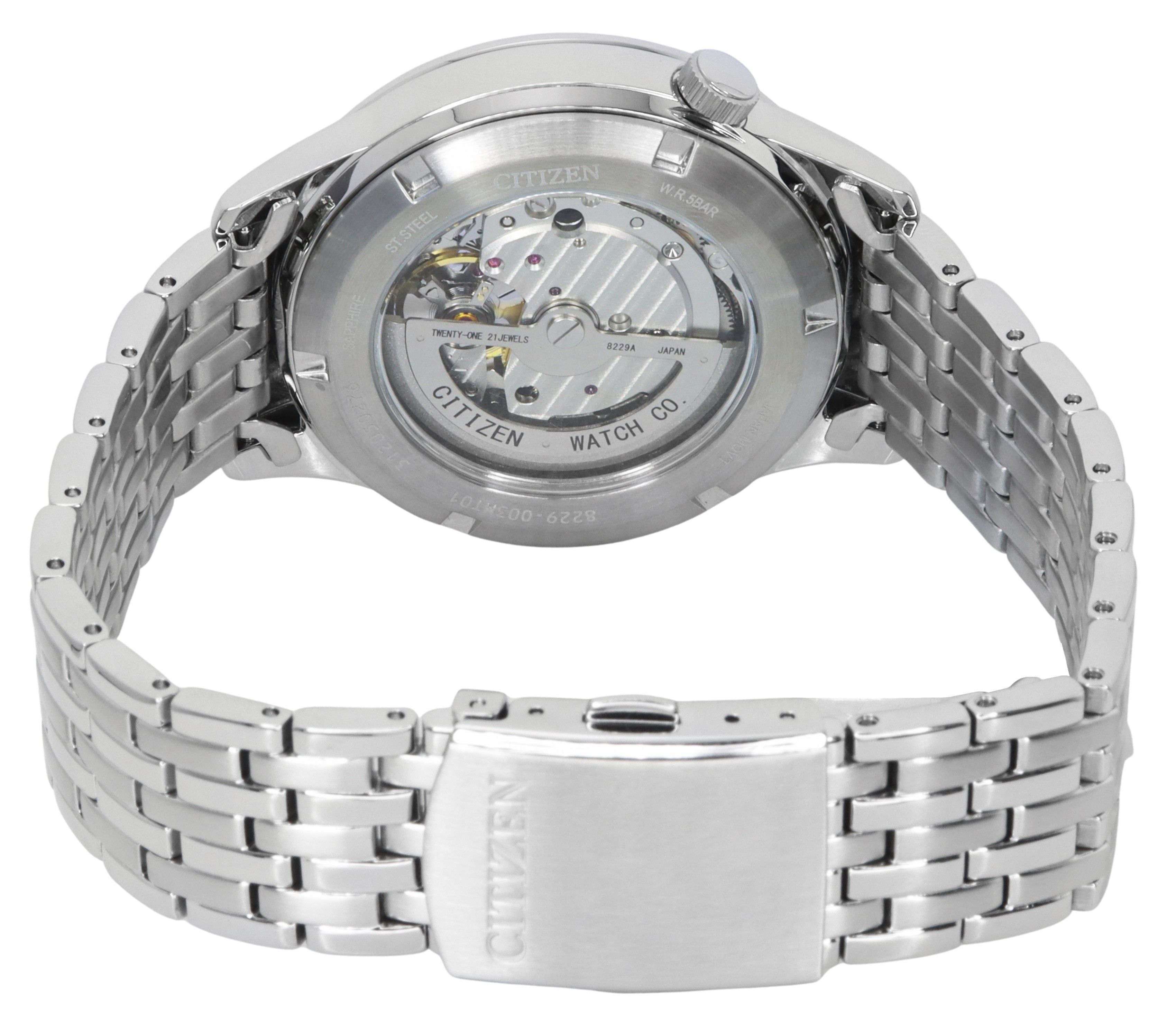 Citizen Stainless Steel Open Heart Silver Dial Automatic NH9130 - 84A Men's Watch - Prestige Stones