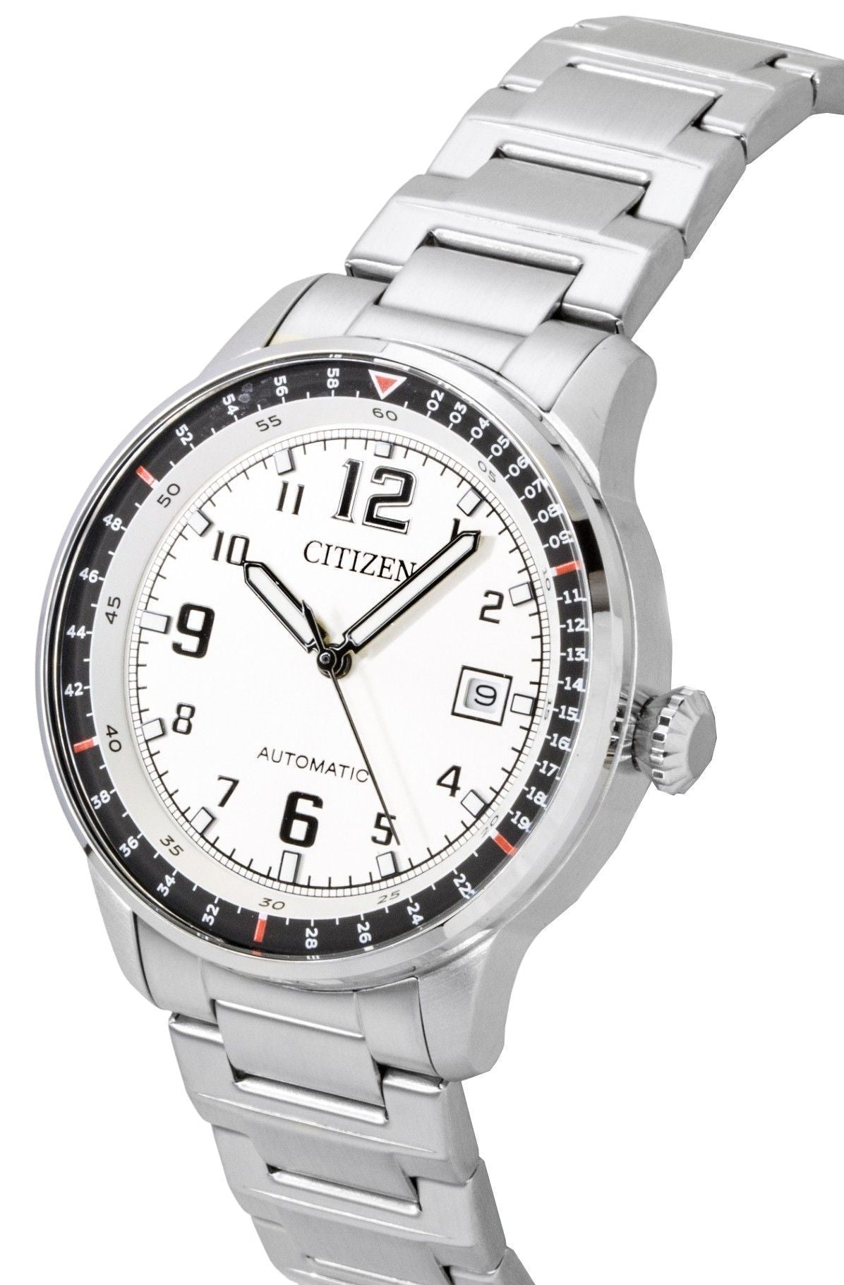 Citizen Stainless Steel White Dial Automatic NJ0190 - 51A 100M Men's Watch - Prestige Stones