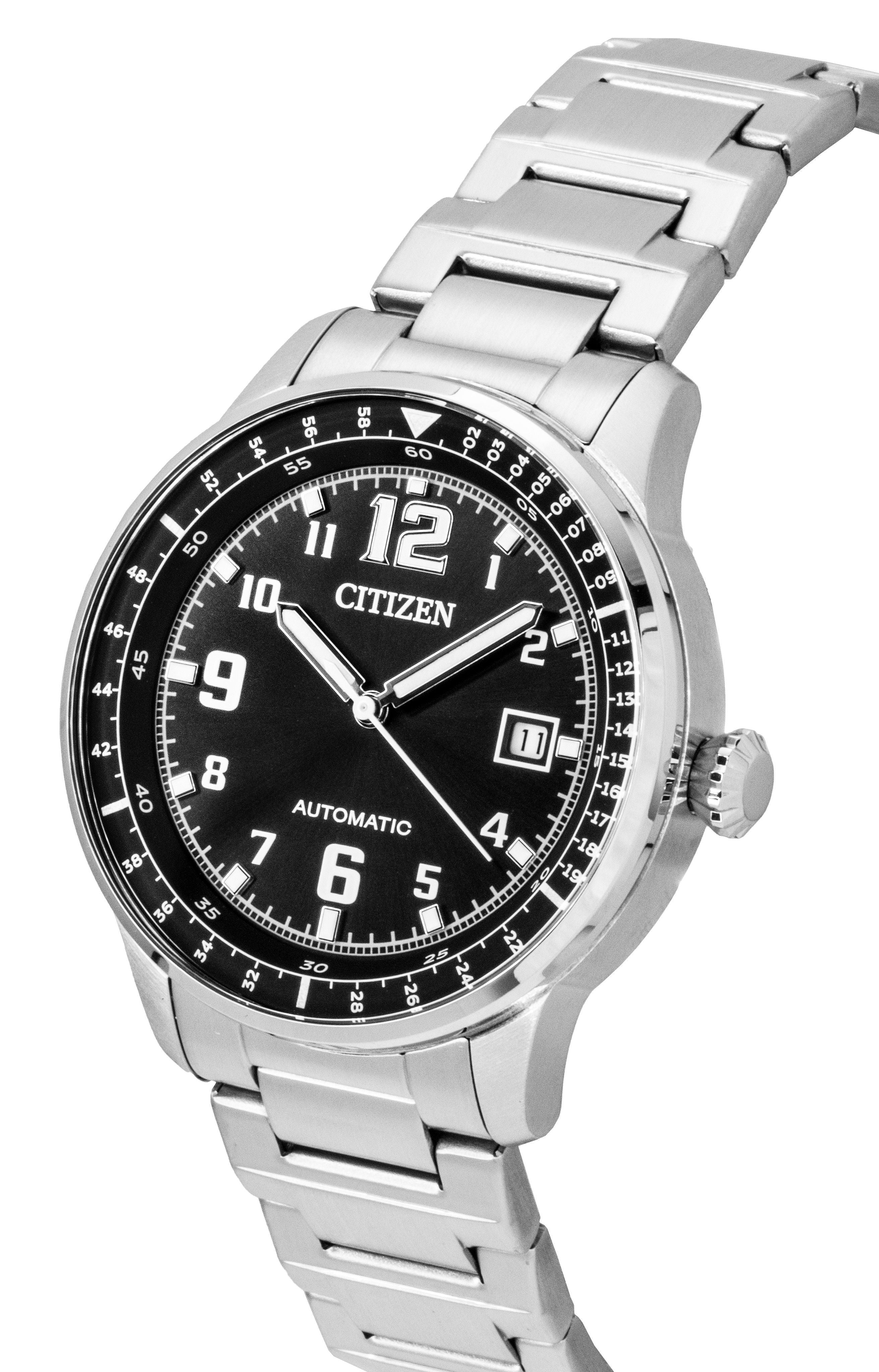 Citizen Urban Military Stainless Steel Black Dial Automatic NJ0190 - 51E 100M Men's Watch - Prestige Stones