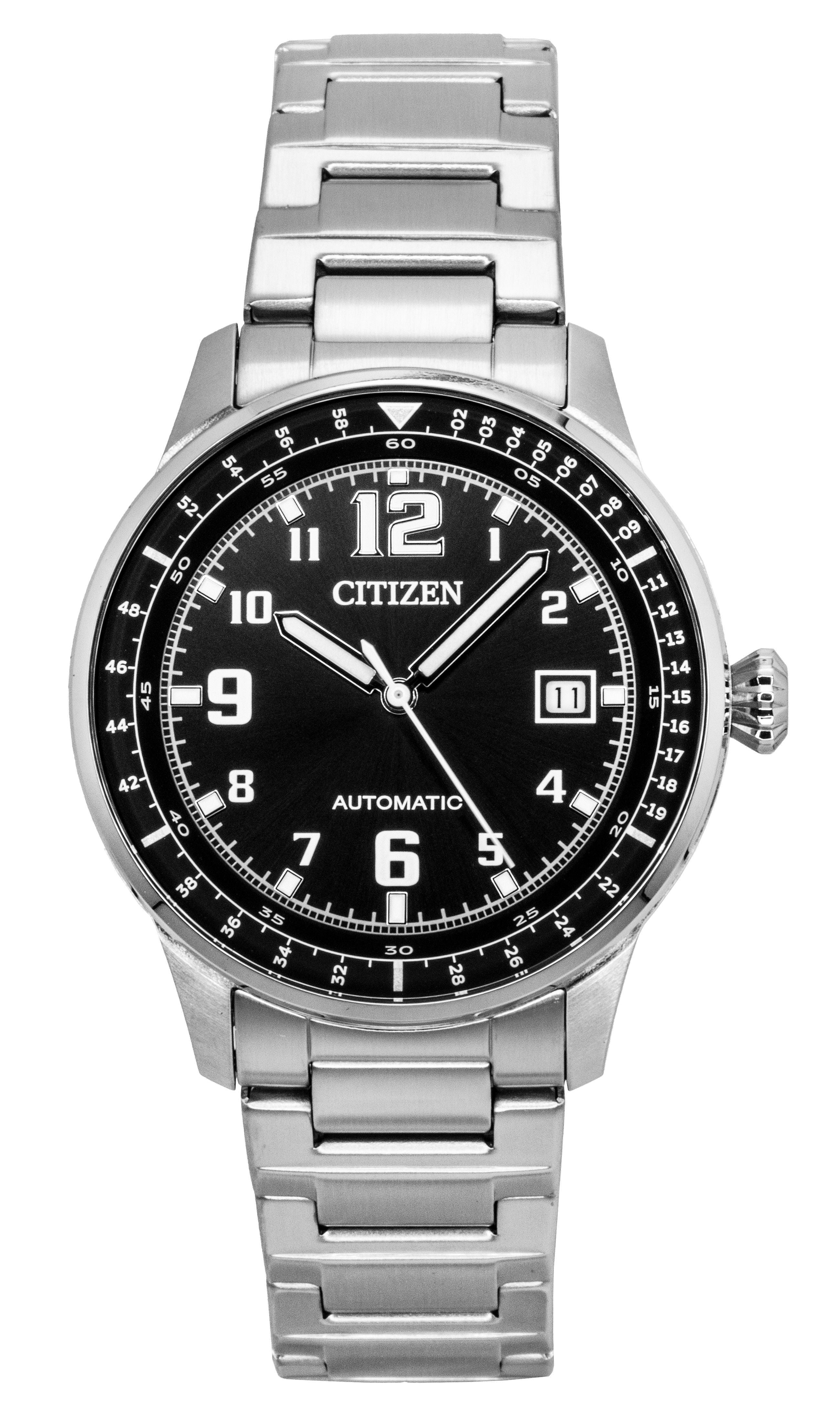 Citizen Urban Military Stainless Steel Black Dial Automatic NJ0190 - 51E 100M Men's Watch - Prestige Stones