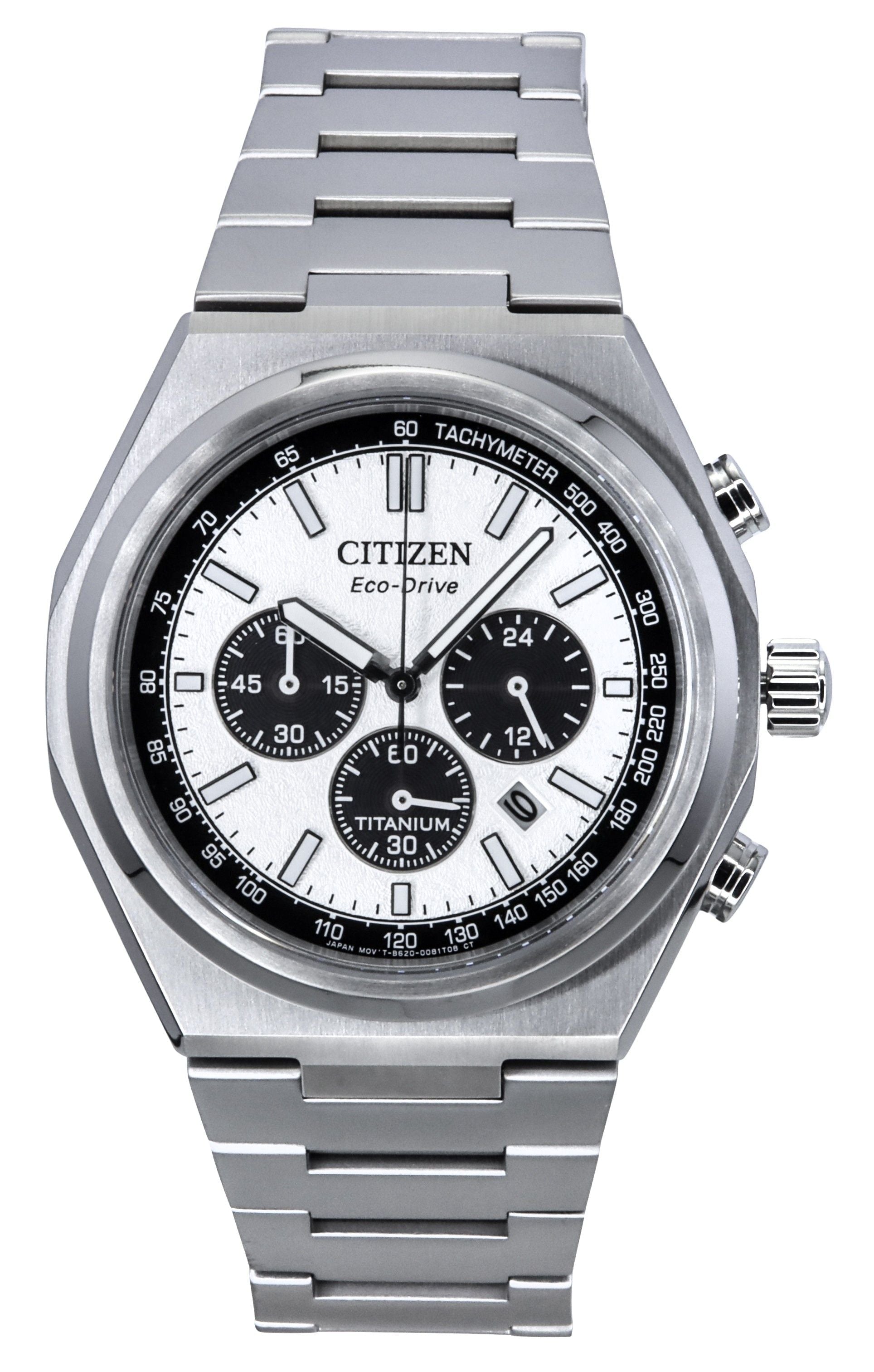 Citizen Zenshin Chronograph Super Titanium Silver Dial Eco - Drive CA4610 - 85A 100M Men's Watch - Prestige Stones