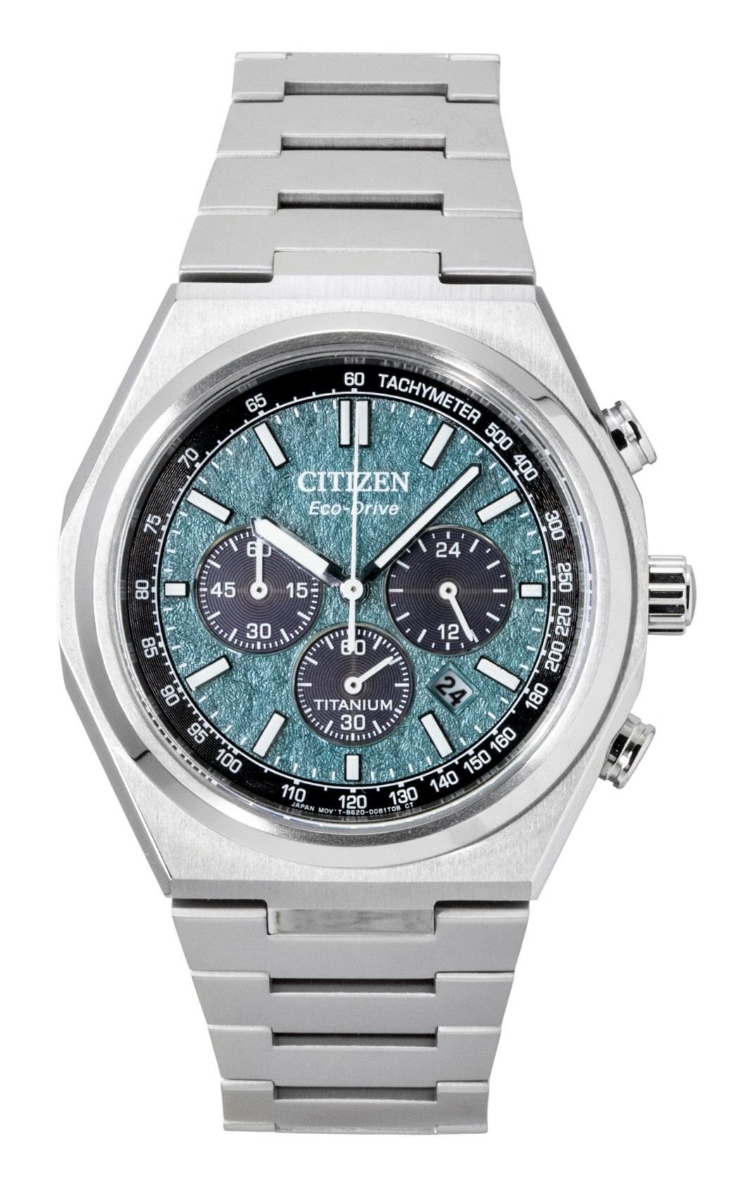 Citizen Zenshin Super Titanium Chronograph Green Dial Eco - Drive CA4610 - 85X 100M Men's Watch - Prestige Stones