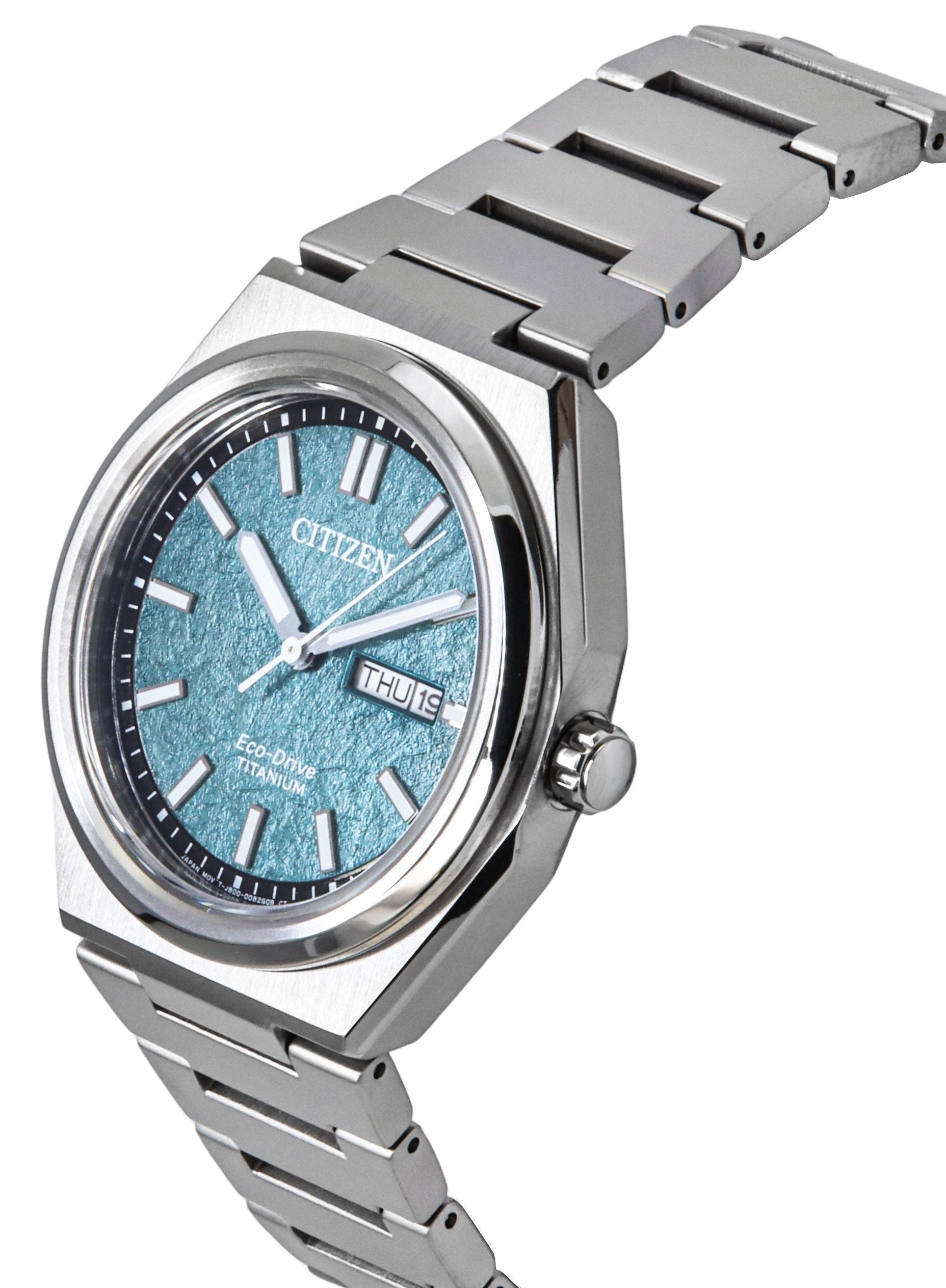 Citizen Zenshin Super Titanium Green Dial Eco - Drive AW0130 - 85X 100M Men's Watch - Prestige Stones