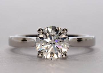 Contour ring in Platinum set with a Round 1.50ct D - Perfectly White VVS2 - Lab - grown Diamond. A stylish but traditional 2.2mm band that tapers which accentuates the beauty and size of the diamond. - Prestige Stones