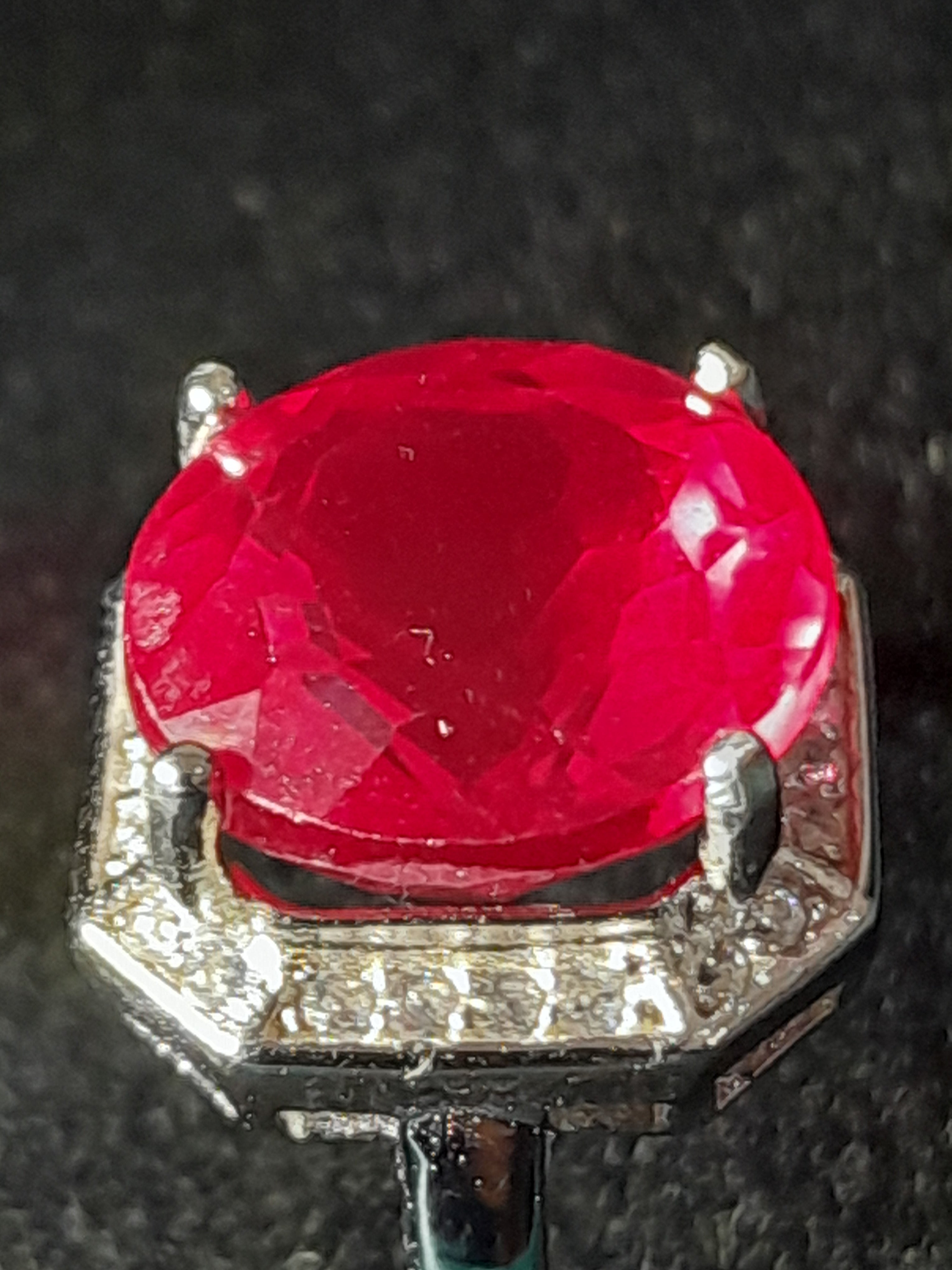 Deep Vivid Red Ruby Ring – 6.85ct Lab - Created | VVS Clarity | Prong - Set | Adjustable S925 (UK Size N) - Prestige Stones