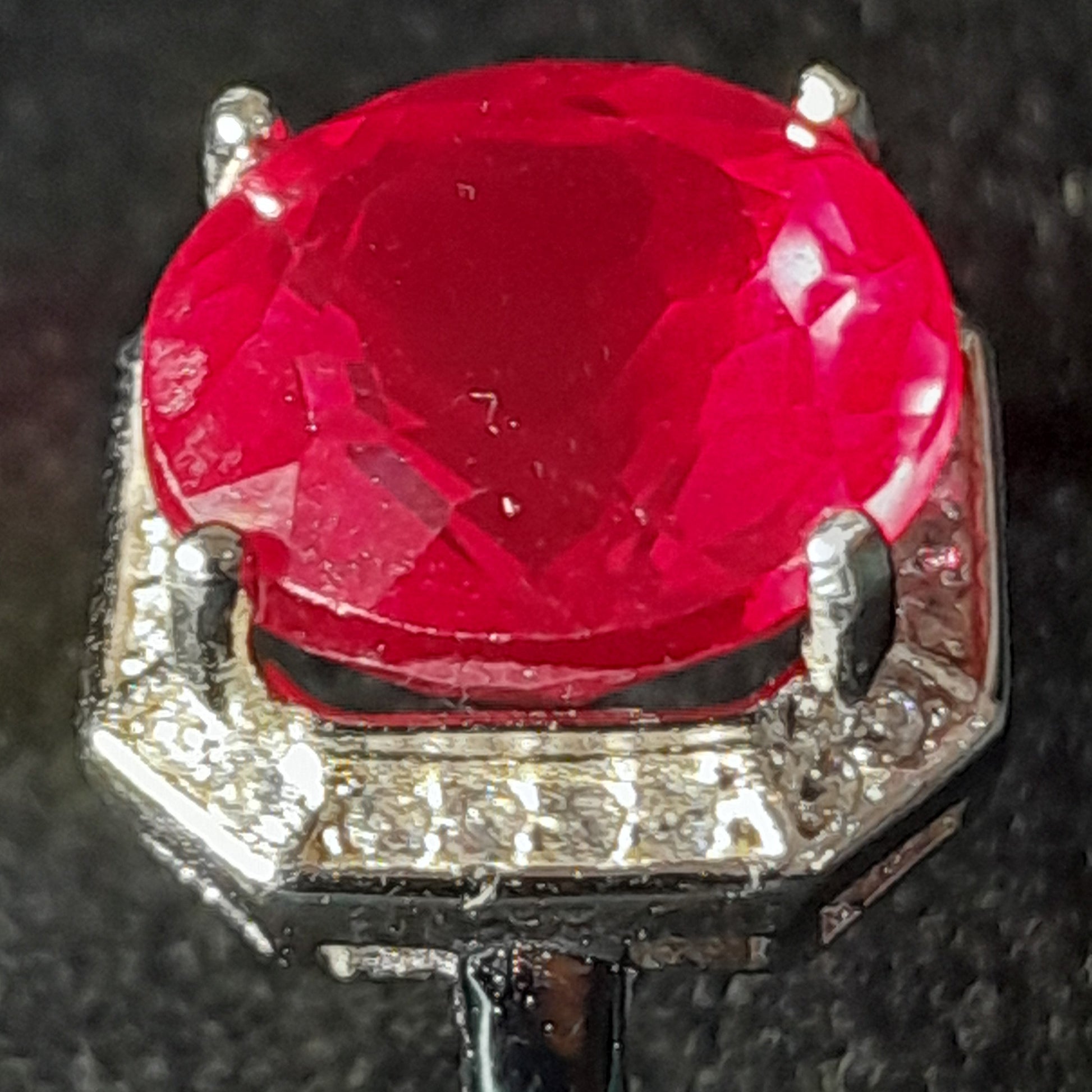 Deep Vivid Red Ruby Ring – 6.85ct Lab - Created | VVS Clarity | Prong - Set | Adjustable S925 (UK Size N) - Prestige Stones