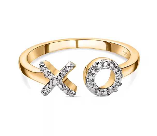 Diamond Hug & Kiss Ring in 18K Vermeil Gold over Sterling Silver - Prestige Stones