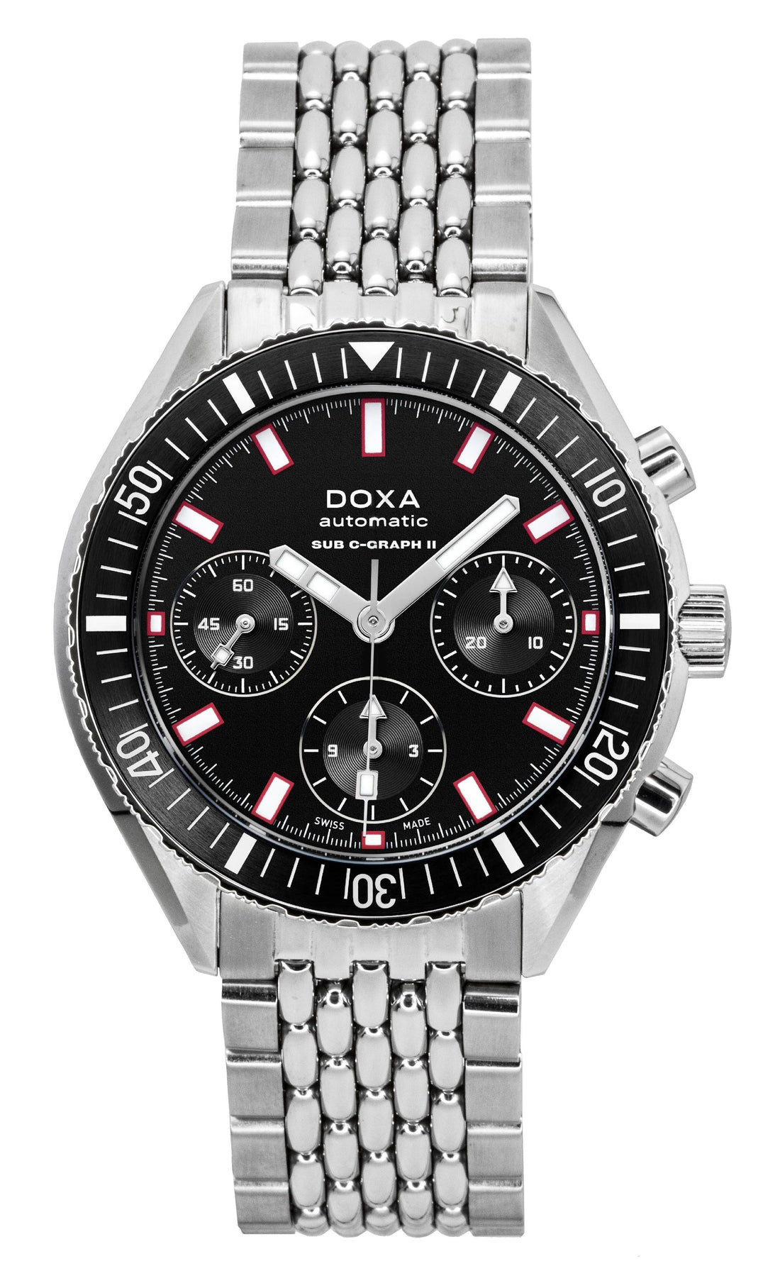 Doxa Sub 200 C - Graph II Sharkhunter Black Dial Automatic Diver's 797.10.101.10 200M Men's Watch With Extra Strap - Prestige Stones