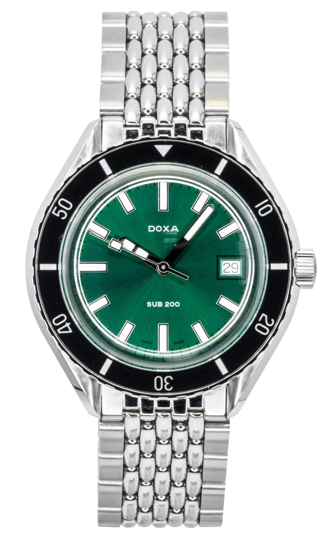 Doxa SUB 200 Sea Emerald Stainless Steel Green Dial Automatic Diver's 799.10.131.10 200M Men's Watch With Extra Strap - Prestige Stones