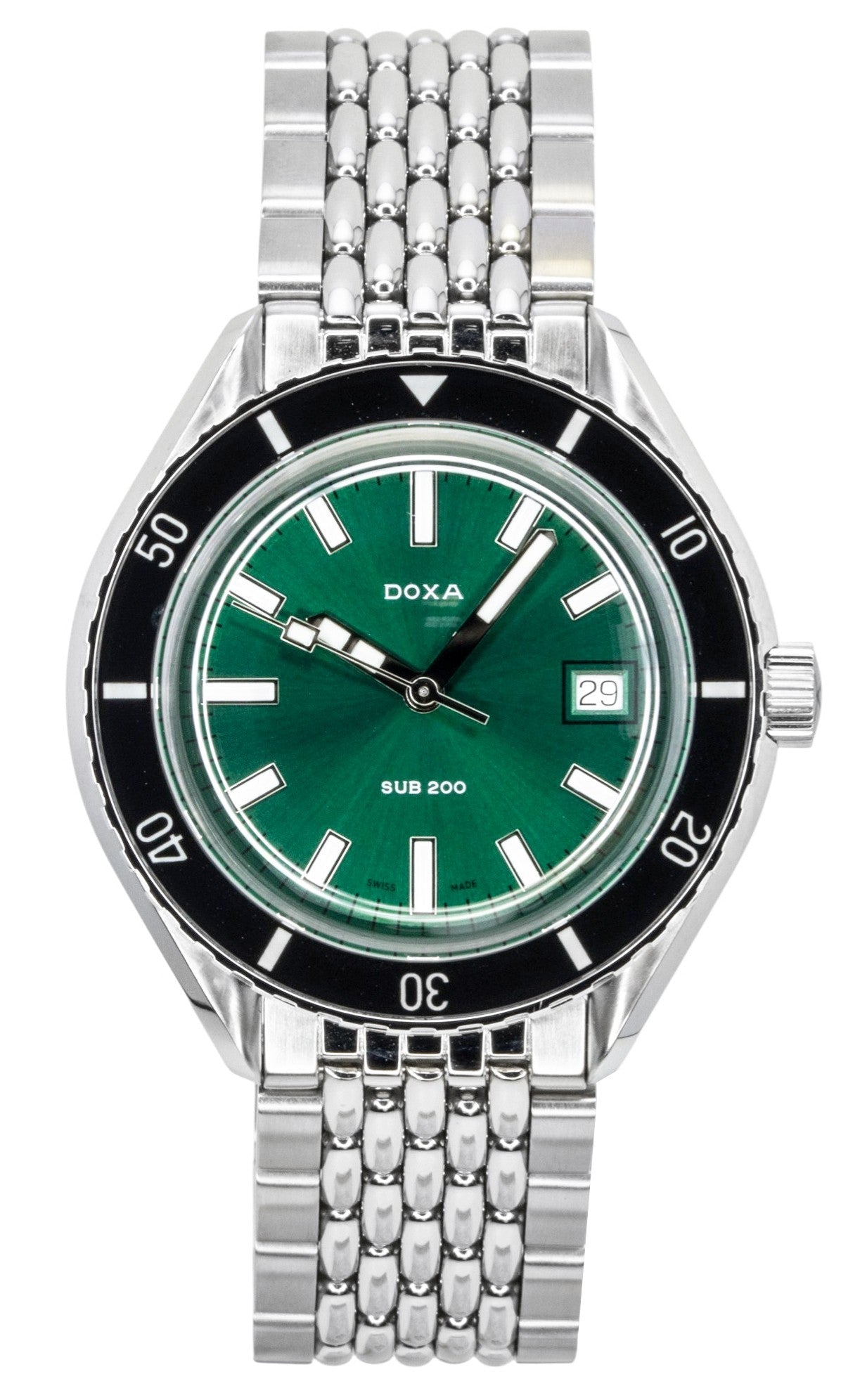 Doxa SUB 200 Sea Emerald Stainless Steel Green Dial Automatic Diver's 799.10.131.10 200M Men's Watch With Extra Strap - Prestige Stones