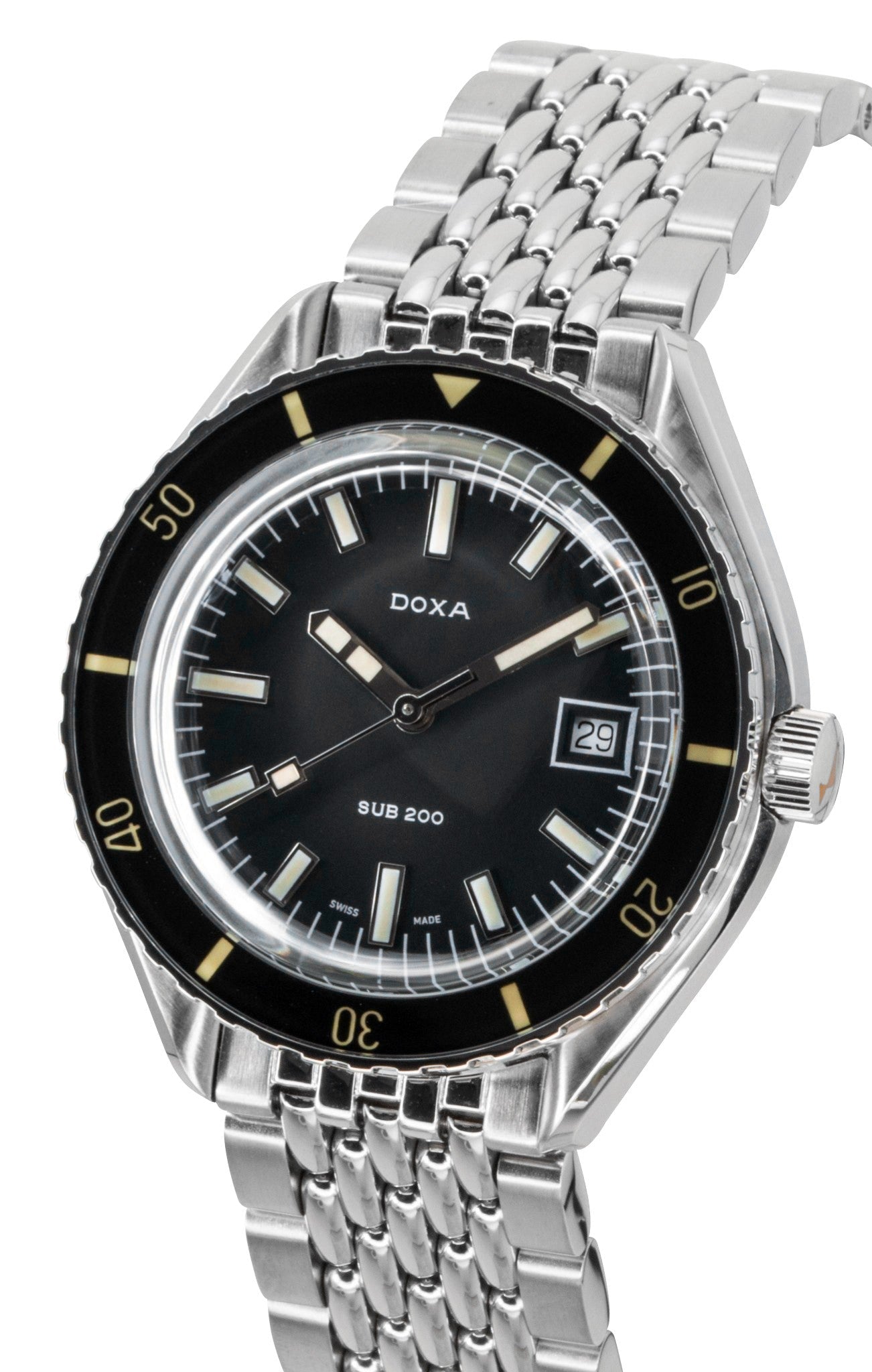 Doxa SUB 200 Sharkhunter Stainless Steel Black Dial Automatic Diver's 799.10.101.10 200M Men's Watch - Prestige Stones