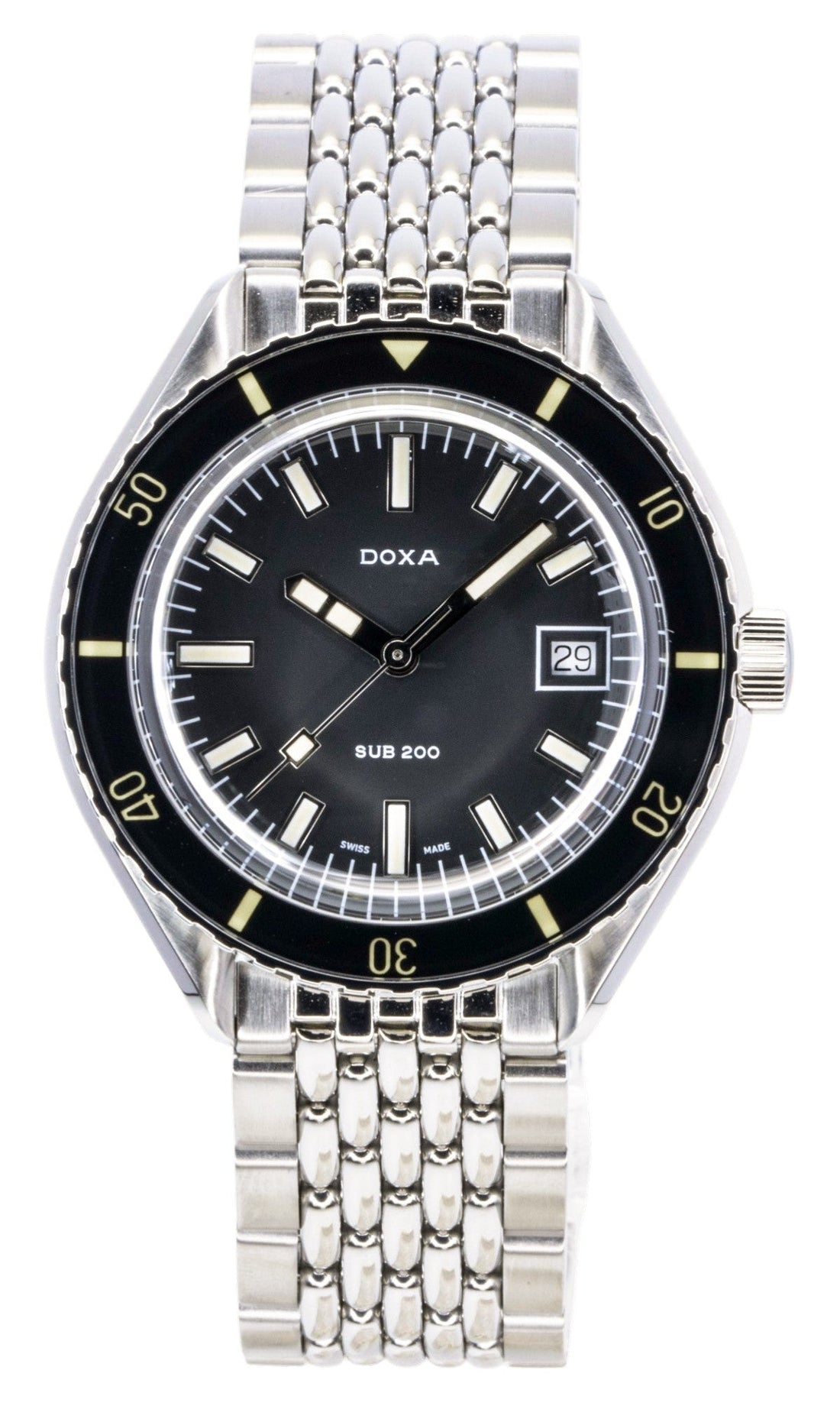 Doxa SUB 200 Sharkhunter Stainless Steel Black Dial Automatic Diver's 799.10.101.10 200M Men's Watch - Prestige Stones