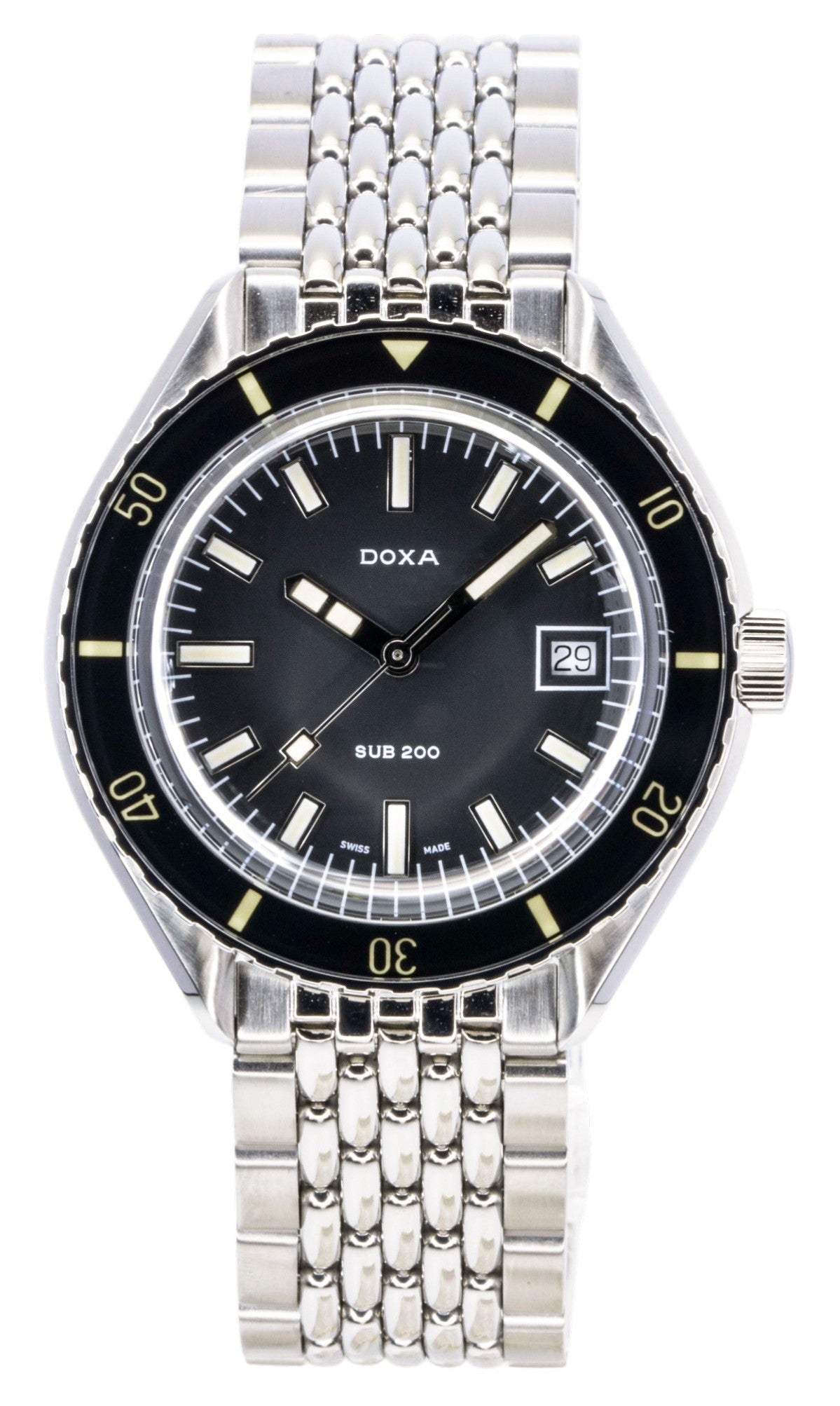Doxa SUB 200 Sharkhunter Stainless Steel Black Dial Automatic Diver's 799.10.101.10 200M Men's Watch - Prestige Stones