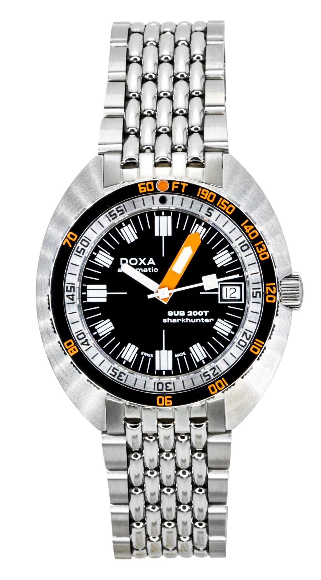 Doxa SUB 200T Sharkhunter Stainless Steel Black Dial Automatic Diver's 804.10.101.10 200M Men's Watch - Prestige Stones