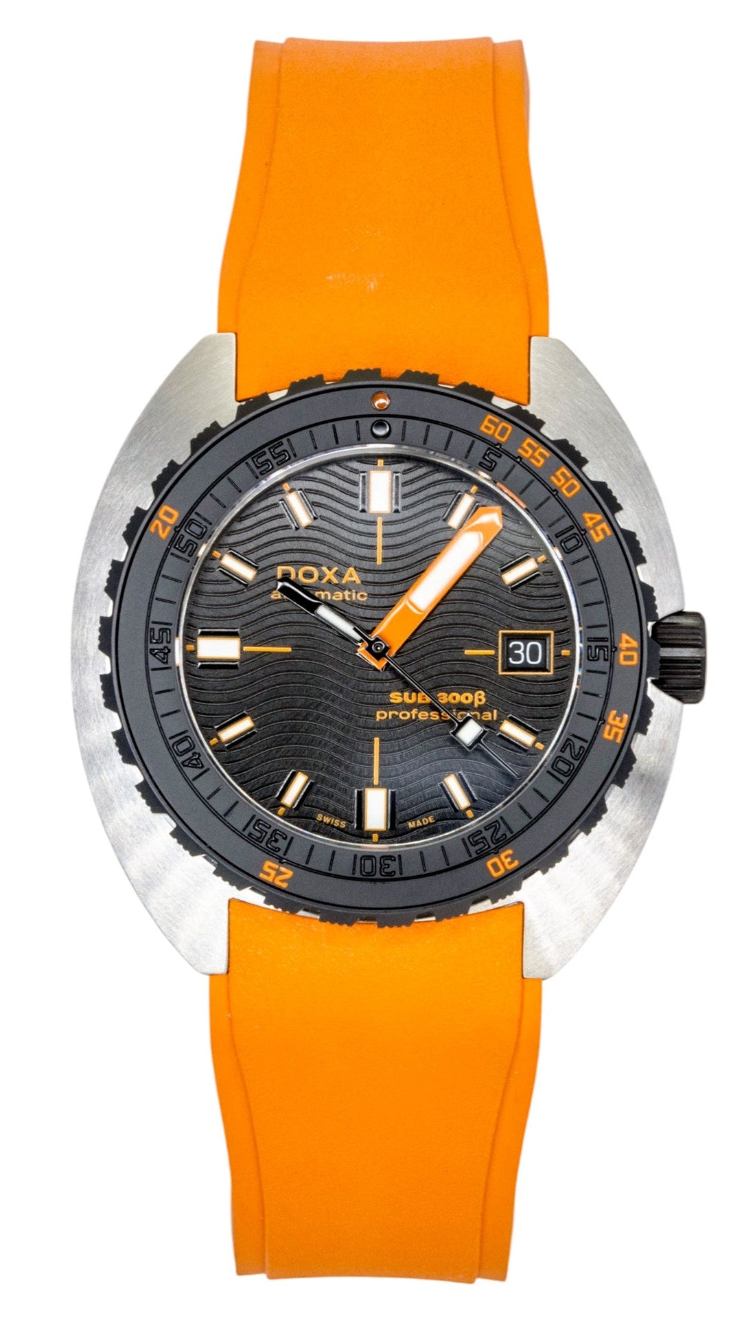 Doxa SUB 300 Beta Professional Black Dial Automatic Diver's 830.10.351.21 300M Men's Watch With Extra Strap - Prestige Stones