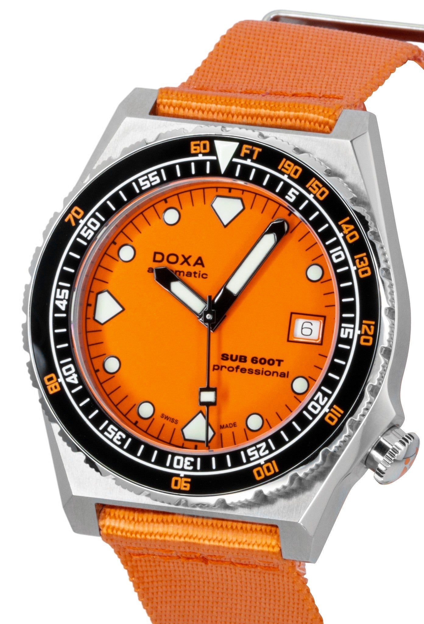 Doxa SUB 600T Professional Orange Dial Automatic Diver's 861.10.351.21 - N 600M Men's Watch With Extra Strap - Prestige Stones