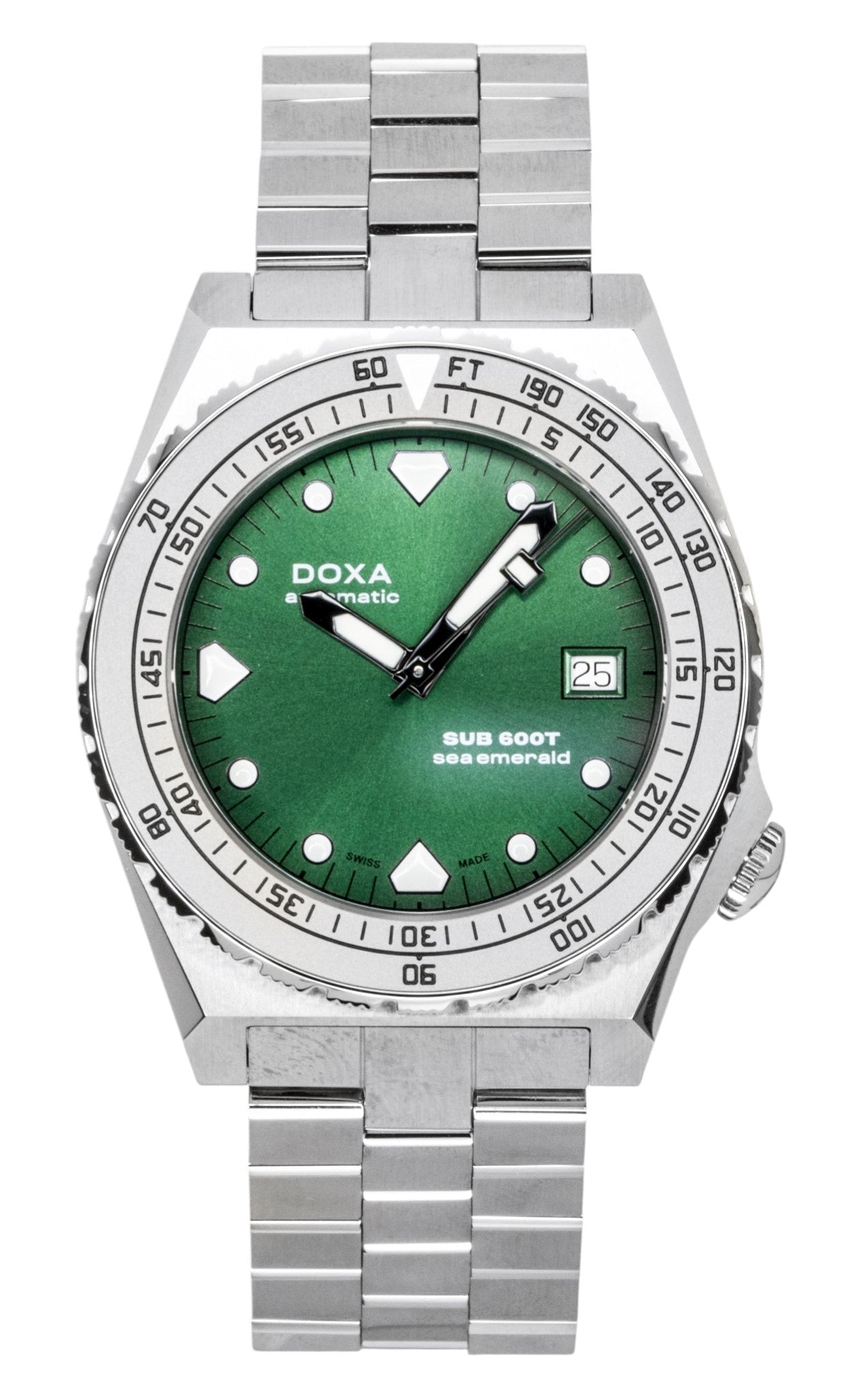 Doxa SUB 600T Sea Emerald Stainless Steel Green Dial Automatic Diver's 862.10.131.10 600M Men's Watch With Extra Strap - Prestige Stones