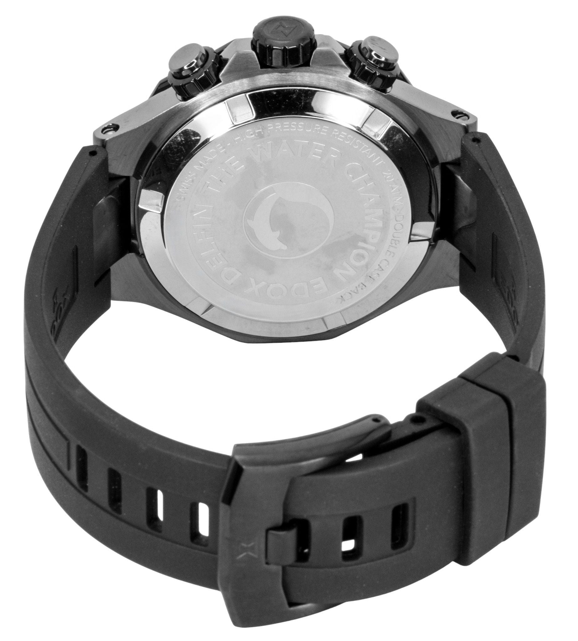 Edox Delfin The Original Chronograph Rubber Strap Silver Dial Quartz Diver's 10112 - 37GNOCA - ANO 200M Men's Watch - Prestige Stones
