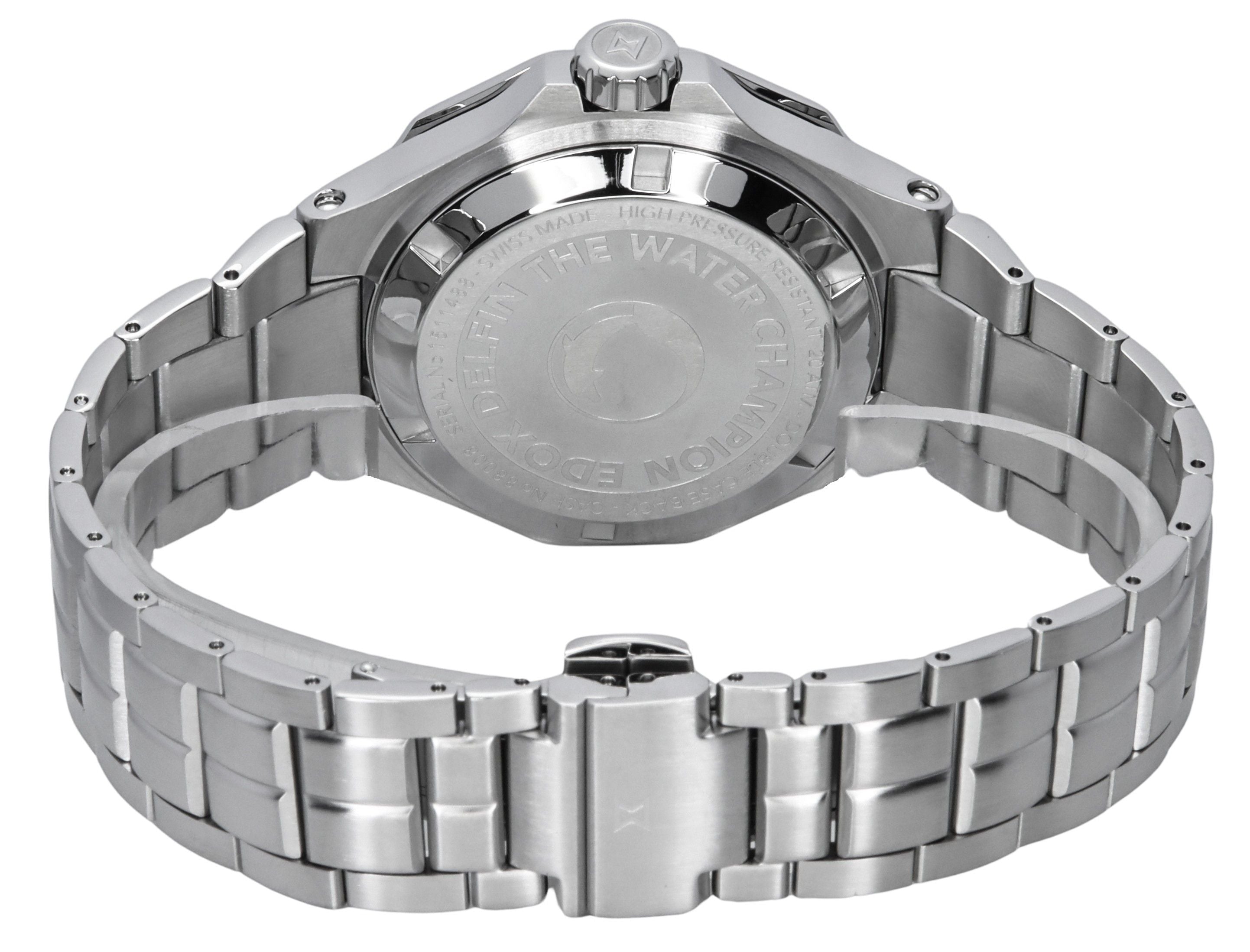 Edox Delfin The Original Day Date Black Dial Automatic Diver's 88008 3M NIN 200M Men's Watch - Prestige Stones