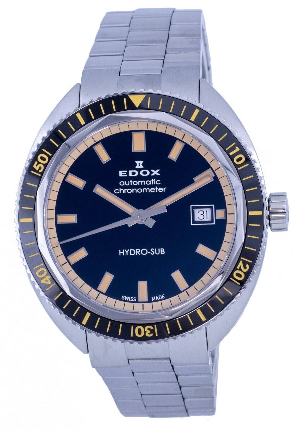 Edox Hydro - Sub Diver's Stainless Steel Black Dial Automatic 801283NBMNIB 80128 3NBM NIB 300M Men's Watch - Prestige Stones