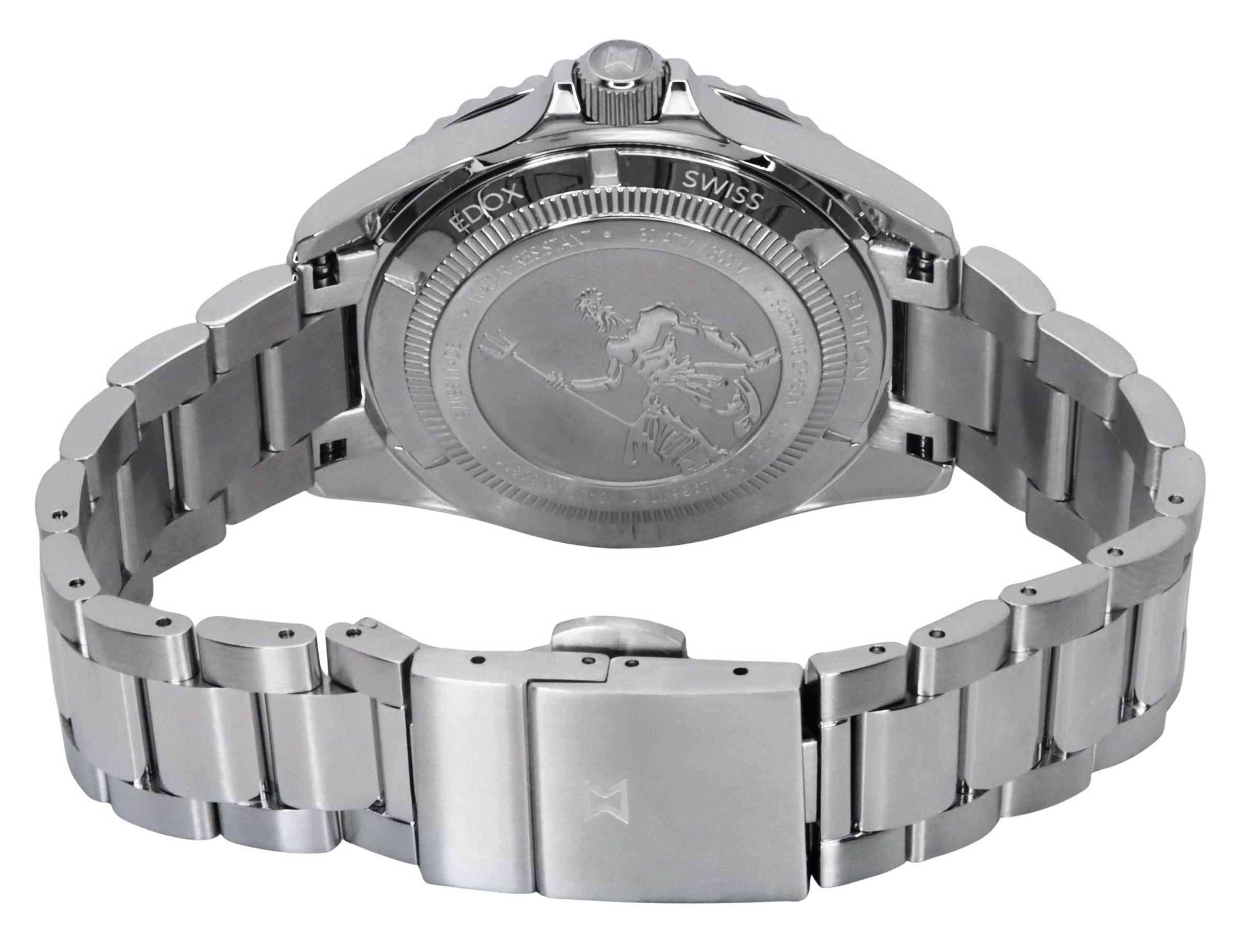 Edox Neptunian Grande Reserve Blue Dial Automatic Diver's 80801 3BUM BUIN 300M Men's Watch - Prestige Stones