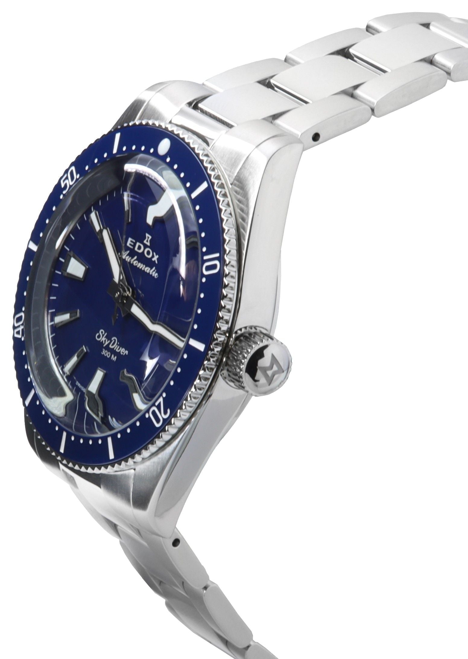 Edox Skydiver 38 Date Limited Edition Blue Dial Automatic Diver's 801313BUMBUIN 300M Swiss Made Men's Watch - Prestige Stones