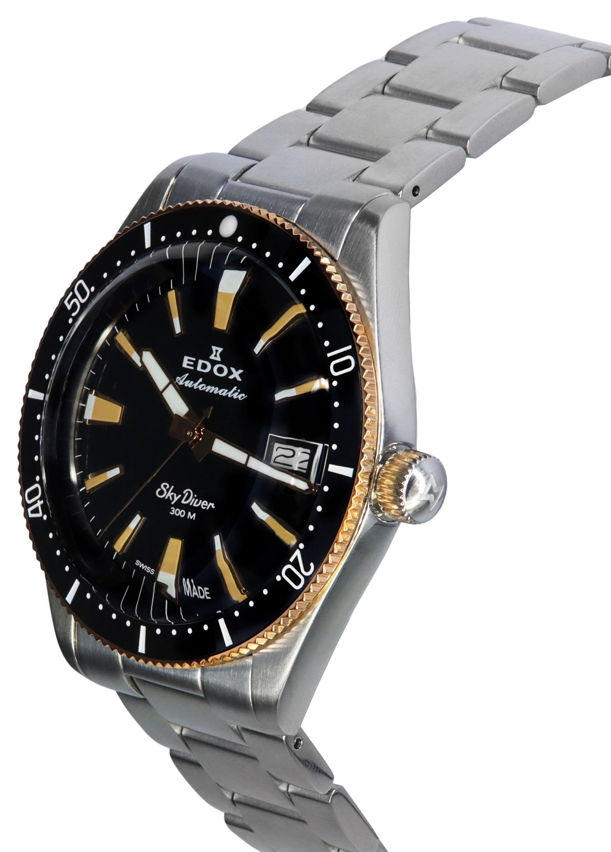 Edox Skydiver Limited Edition Black Dial Automatic Diver's 80126357RNMNIRB 300M Men's Watch - Prestige Stones