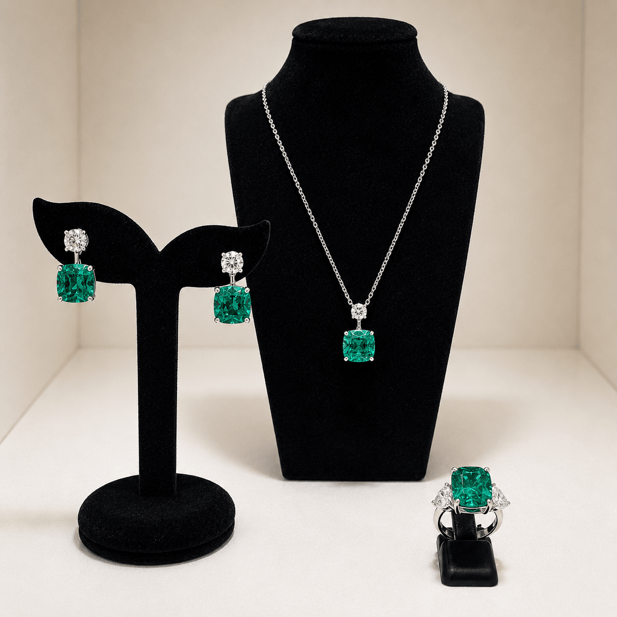 Emerald Glow Luxury Jewellery Set - Prestige Stones