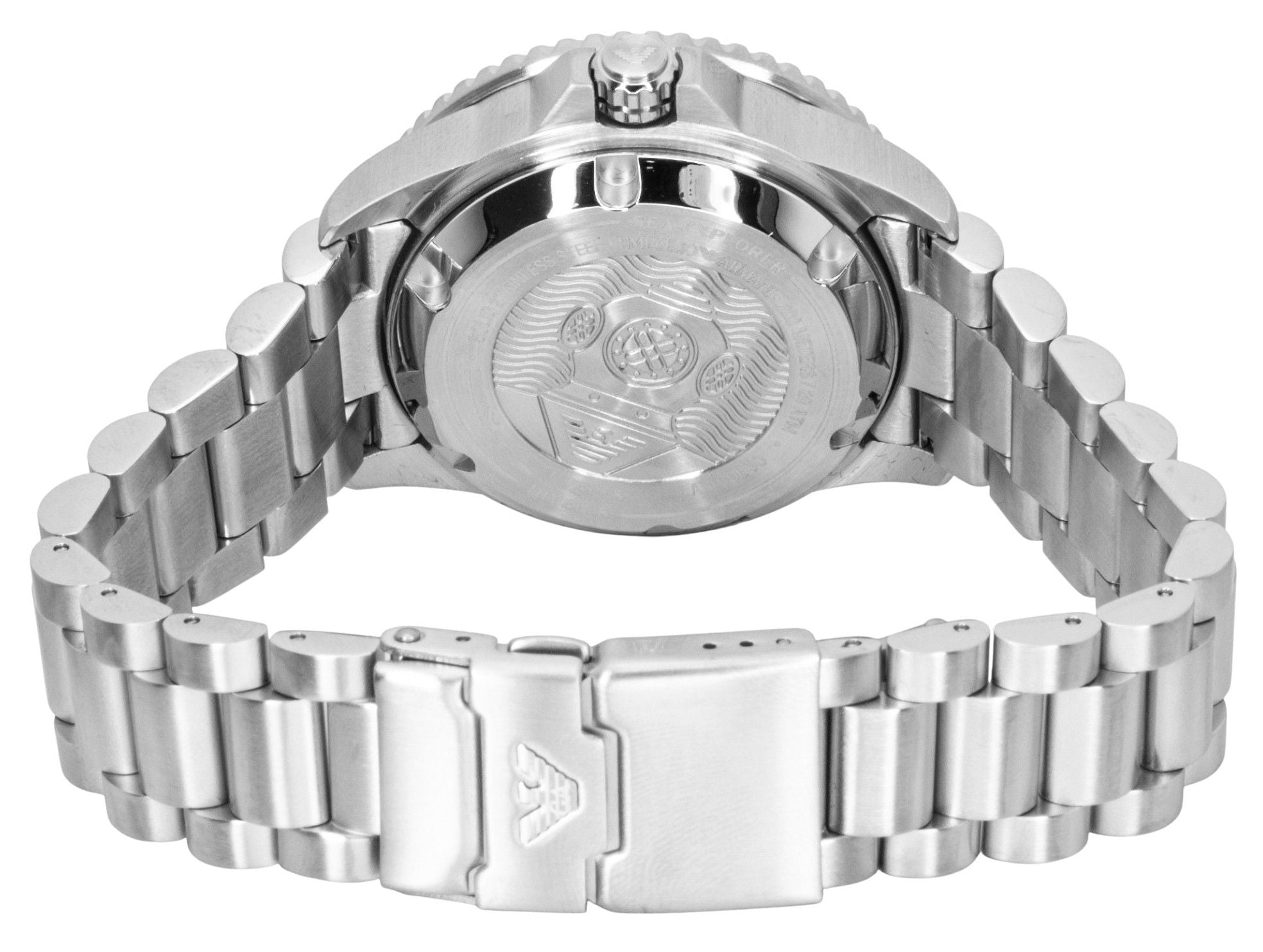 Emporio Armani Sea Explorer Stainless Steel Blue Dial Diver's Automatic AR60090 200M Men's Watch - Prestige Stones