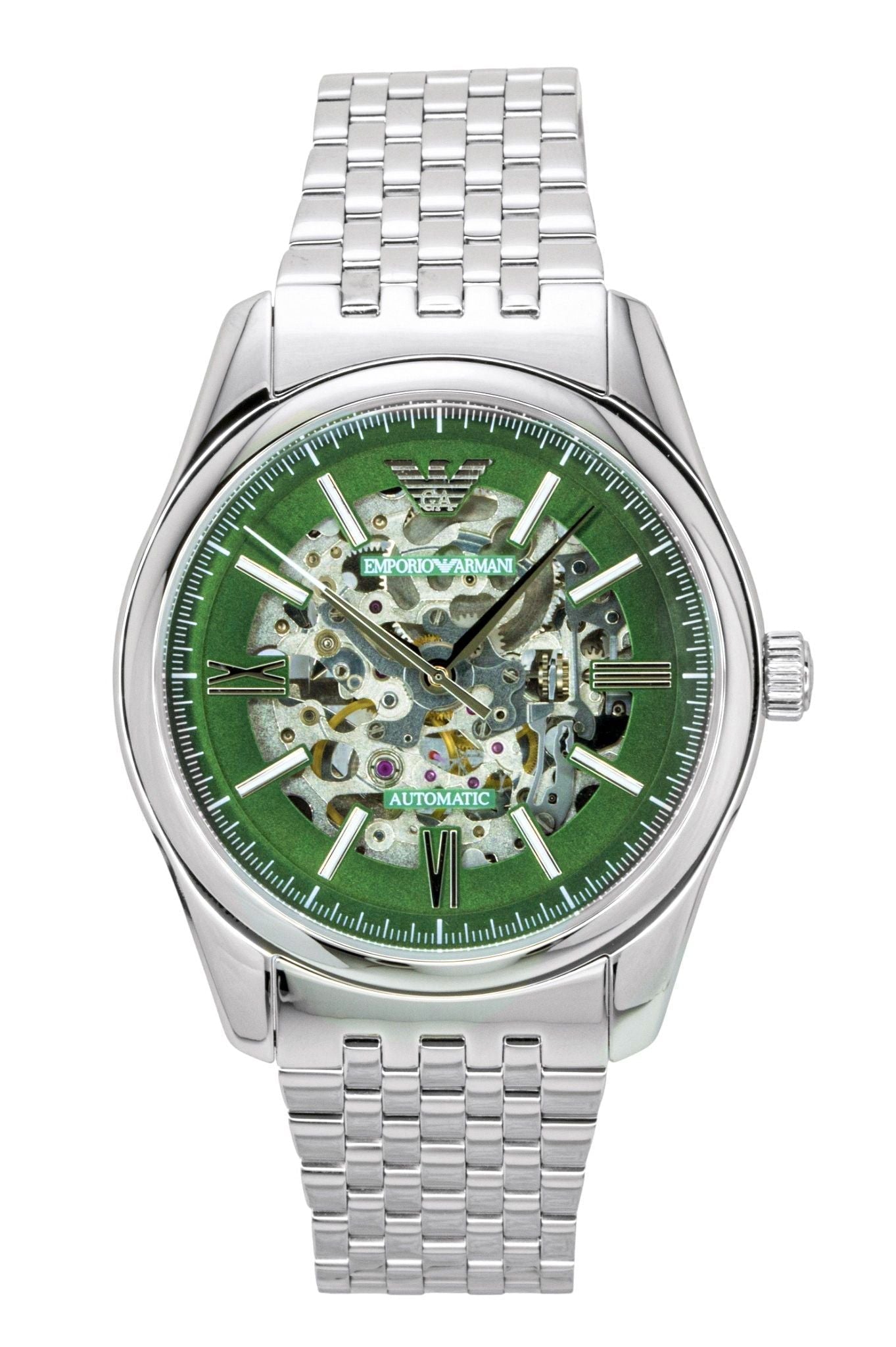 Emporio Armani Stainless Steel Green Skeleton Dial Automatic AR60091 Men's Watch - Prestige Stones