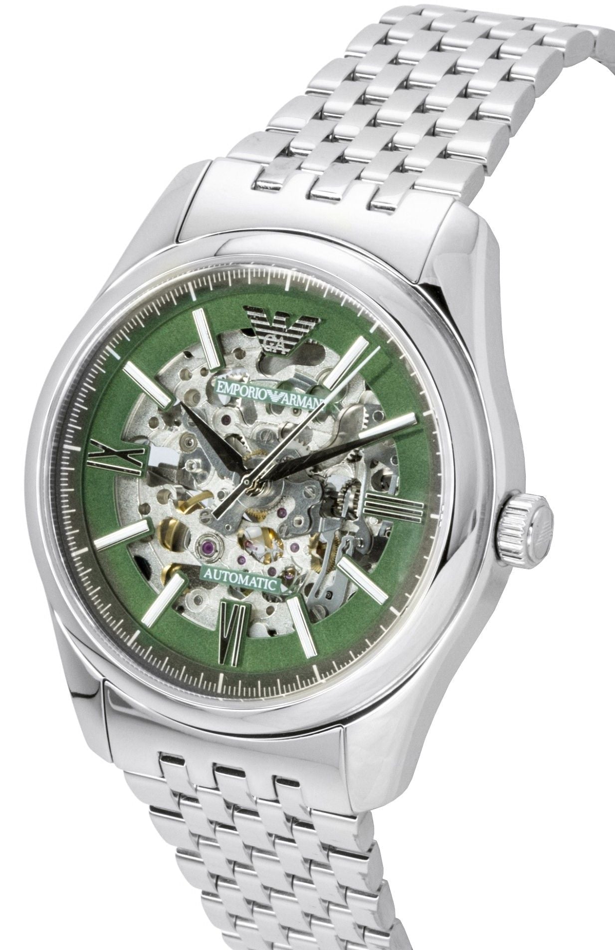 Emporio Armani Stainless Steel Green Skeleton Dial Automatic AR60091 Men's Watch - Prestige Stones
