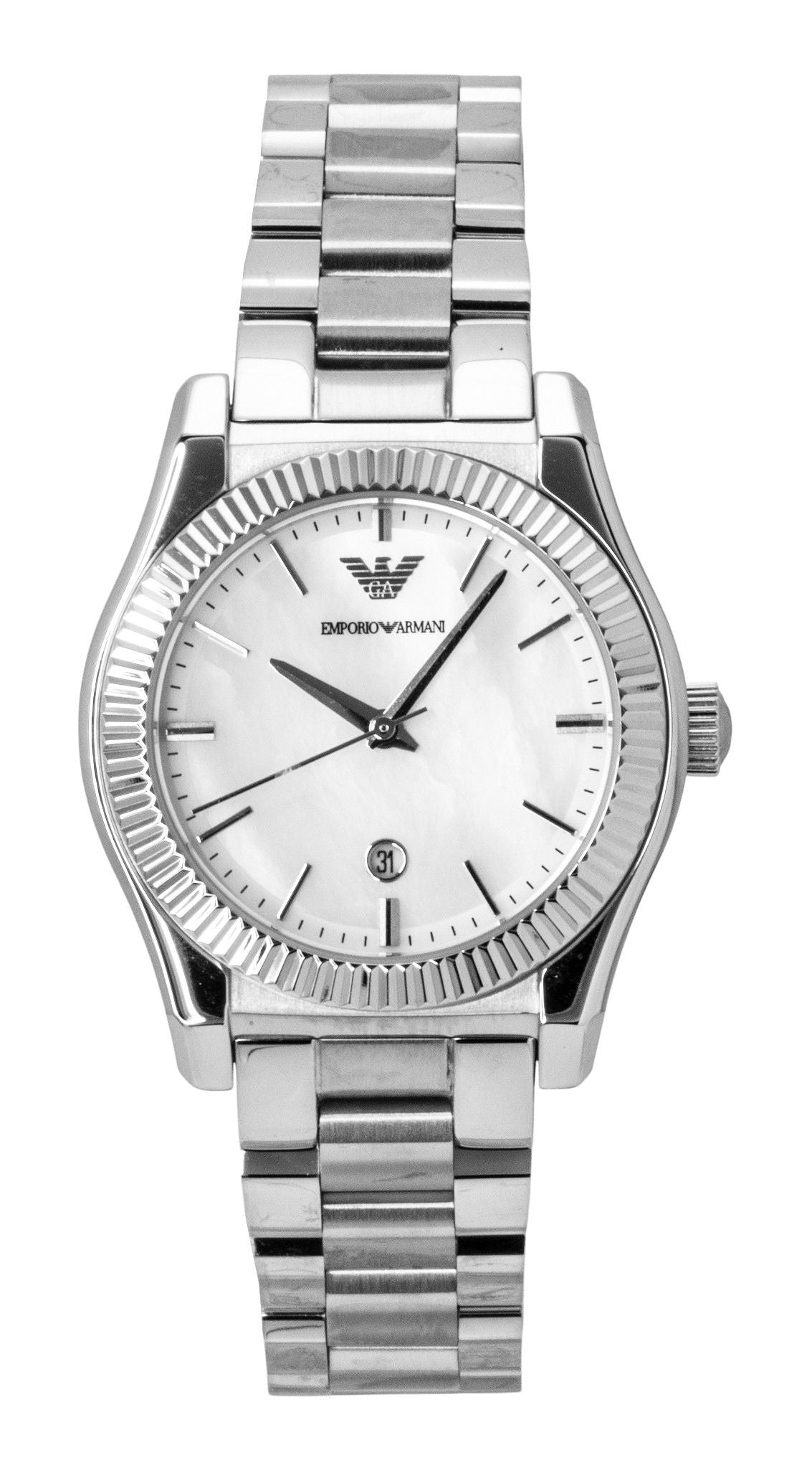 Emporio Armani Stainless Steel Mother Of Pearl Dial Quartz AR11723 Women's Watch - Prestige Stones