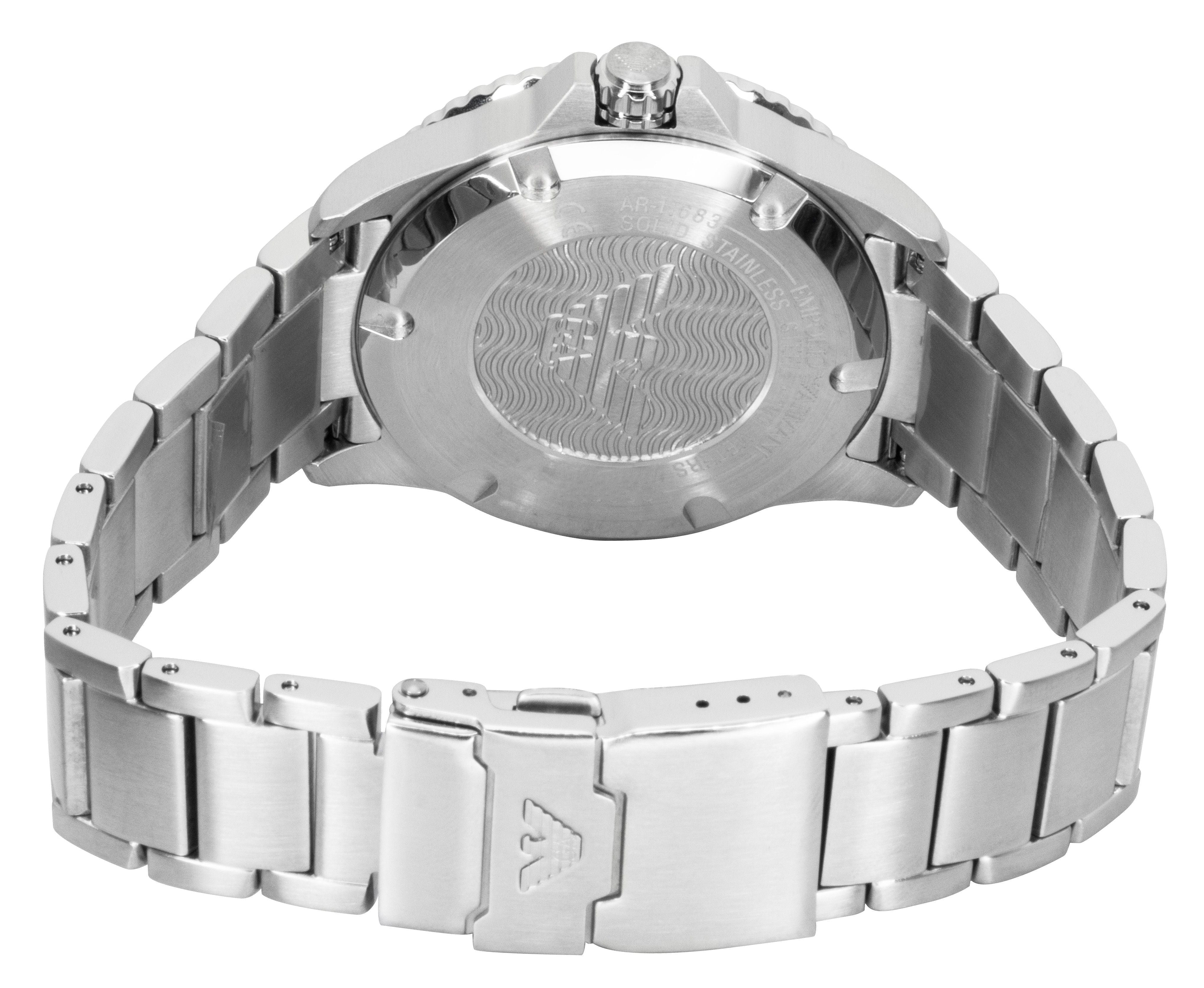 Emporio Armani World Explorer Stainless Steel Grey Dial Quartz AR11683 100M Men's Watch - Prestige Stones