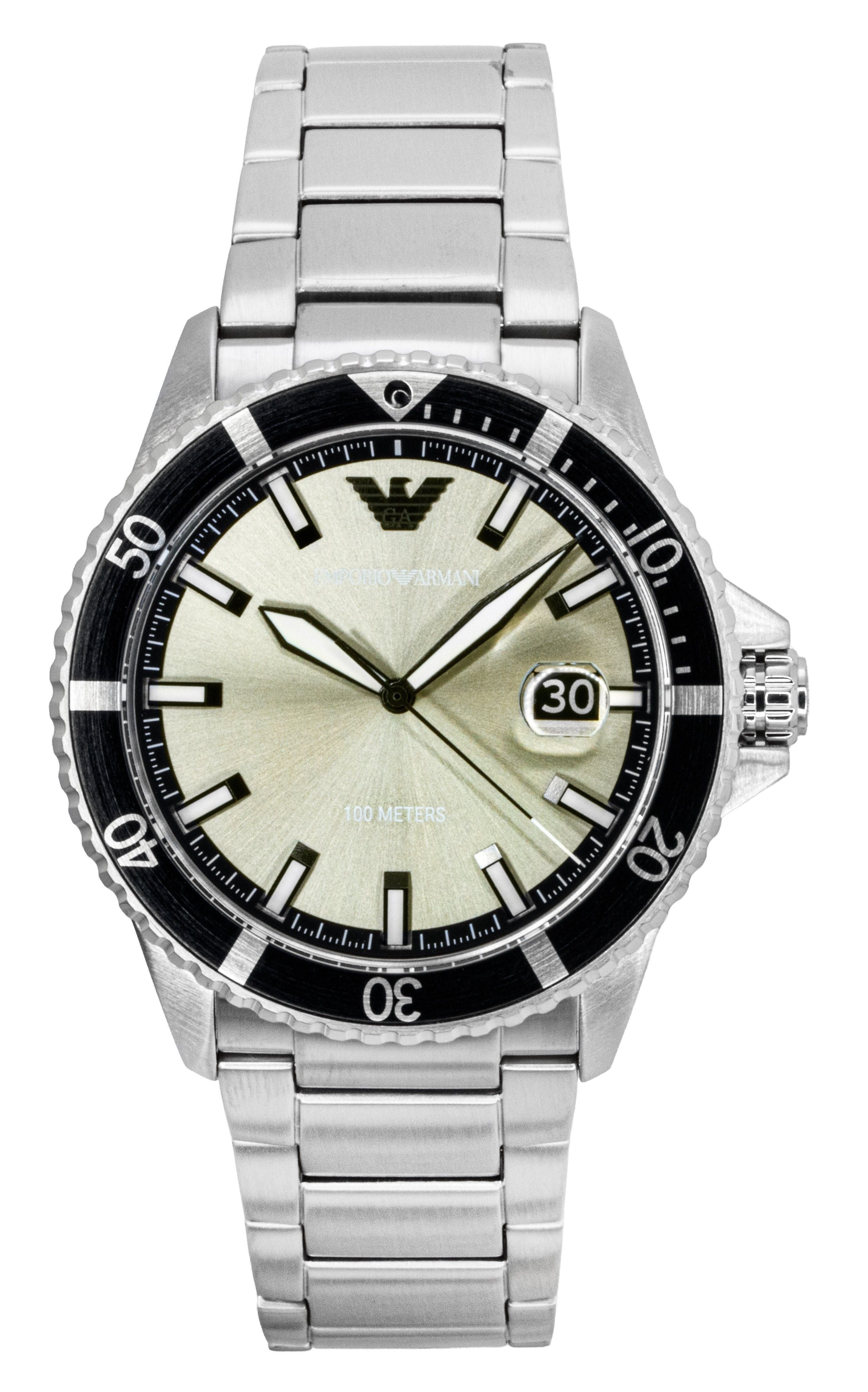 Emporio Armani World Explorer Stainless Steel Grey Dial Quartz AR11683 100M Men's Watch - Prestige Stones