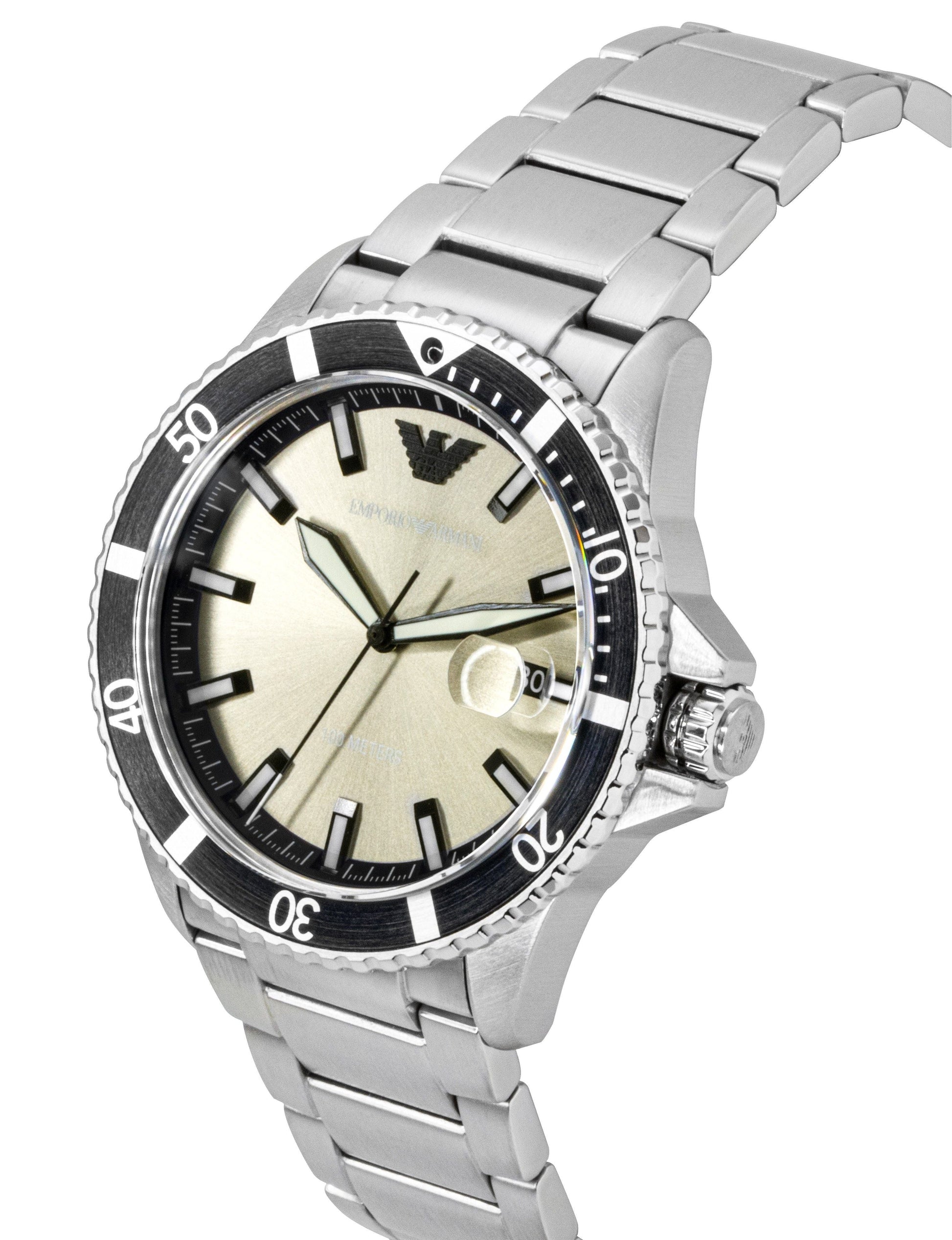 Emporio Armani World Explorer Stainless Steel Grey Dial Quartz AR11683 100M Men's Watch - Prestige Stones