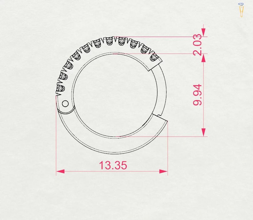 Eternity Earring (Round), 0.22 ct — 102-10109(1.3) - Prestige Stones