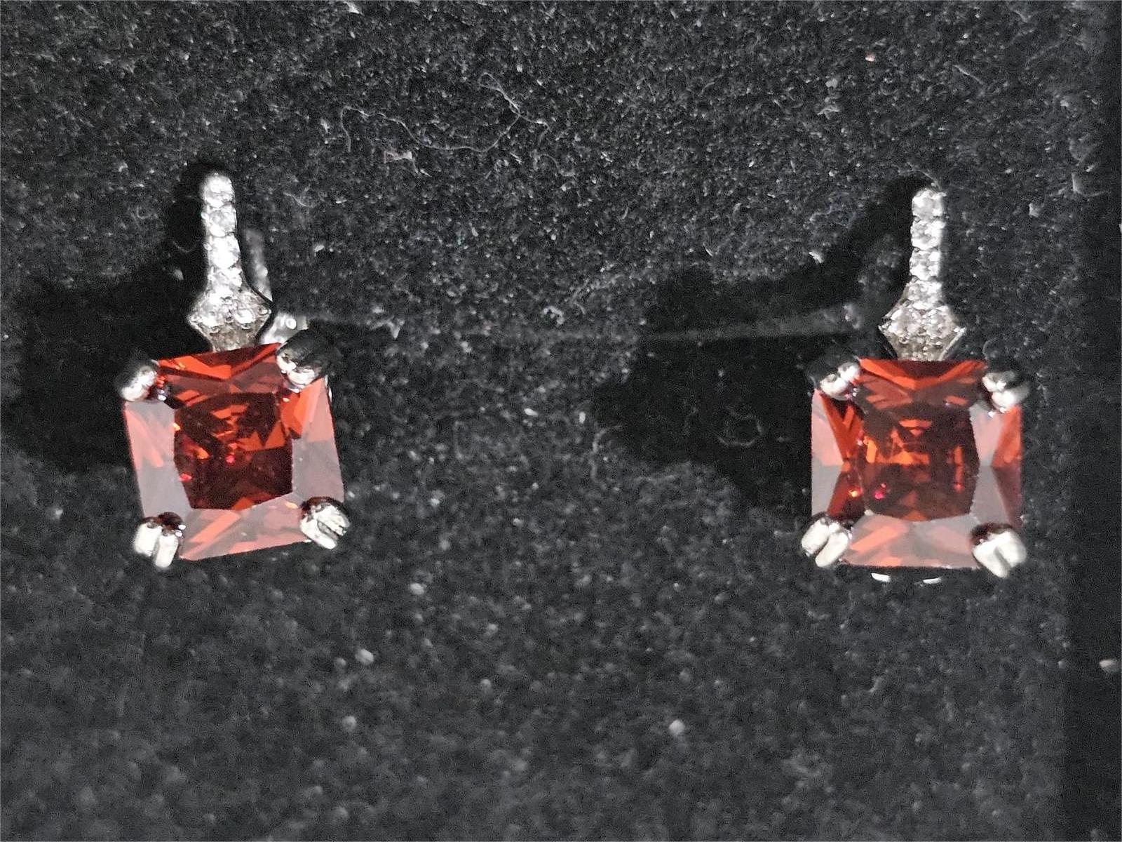 European & American Style Square Cubic Zirconia Drop Earrings – Geometric Stud Design for Women | Everyday Elegance - Prestige Stones