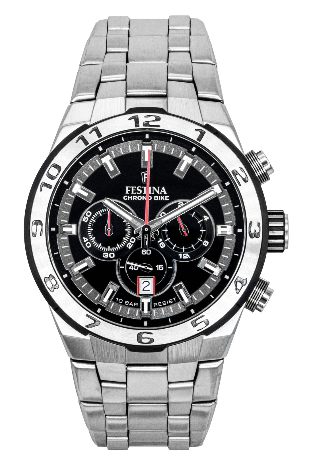 Festina Chrono Bike Chronograph Stainless Steel Black Dial Quartz F20670 - 6 100M Men's Watch - Prestige Stones