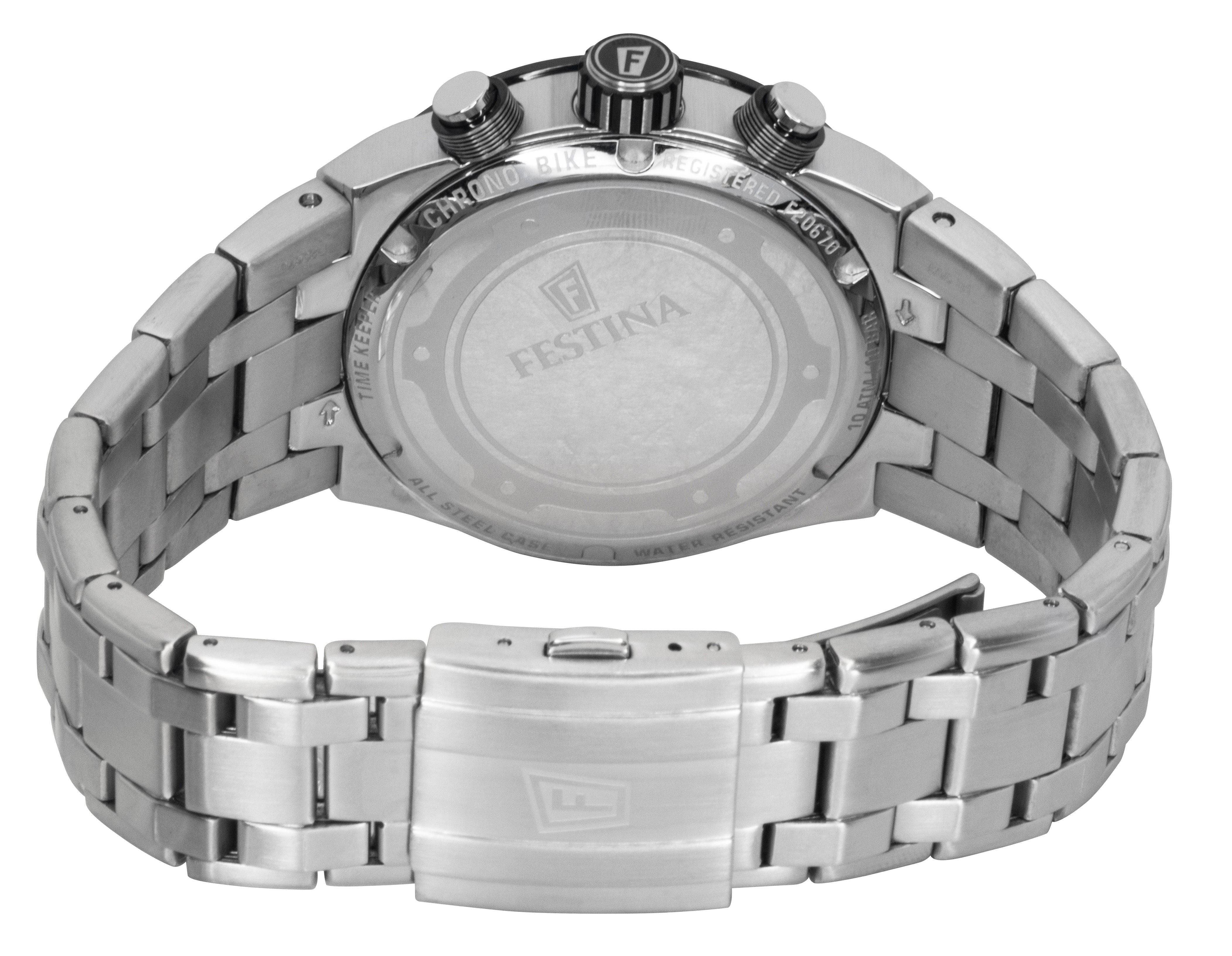 Festina Chrono Bike Chronograph Stainless Steel Black Dial Quartz F20670 - 6 100M Men's Watch - Prestige Stones