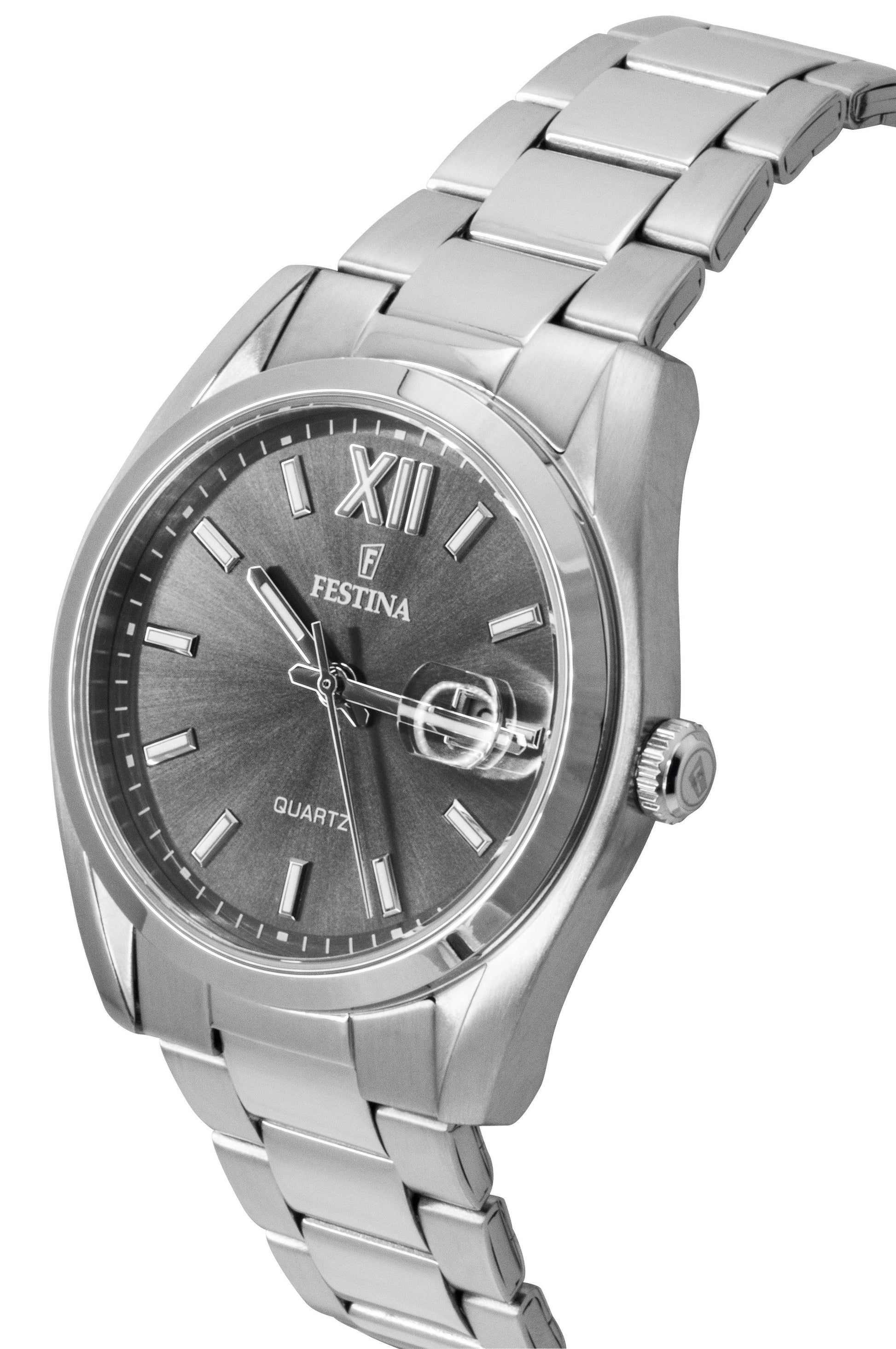 Festina Classic Stainless Steel Grey Dial Quartz F20707 - 3 Men's Watch - Prestige Stones