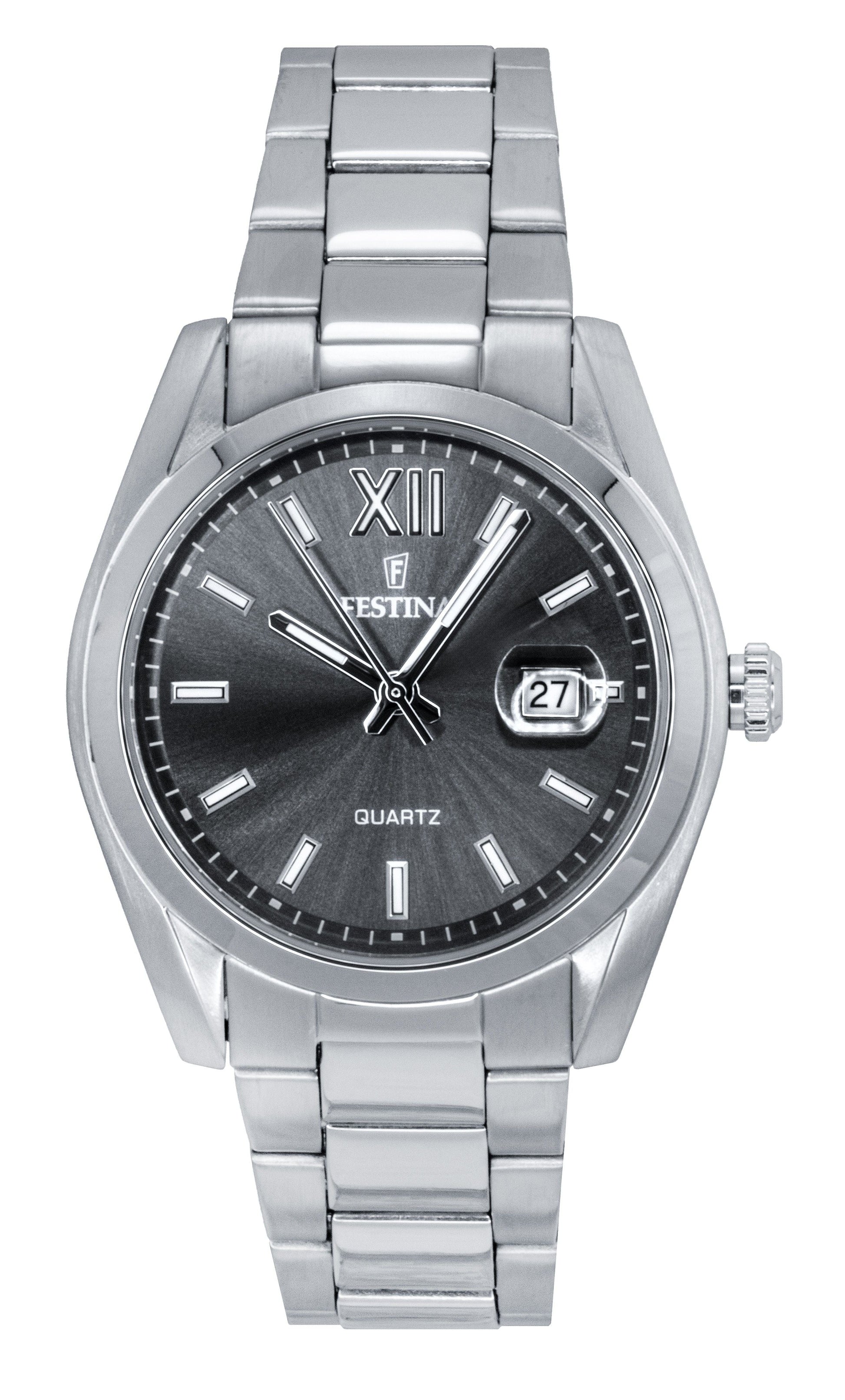 Festina Classic Stainless Steel Grey Dial Quartz F20707 - 3 Men's Watch - Prestige Stones
