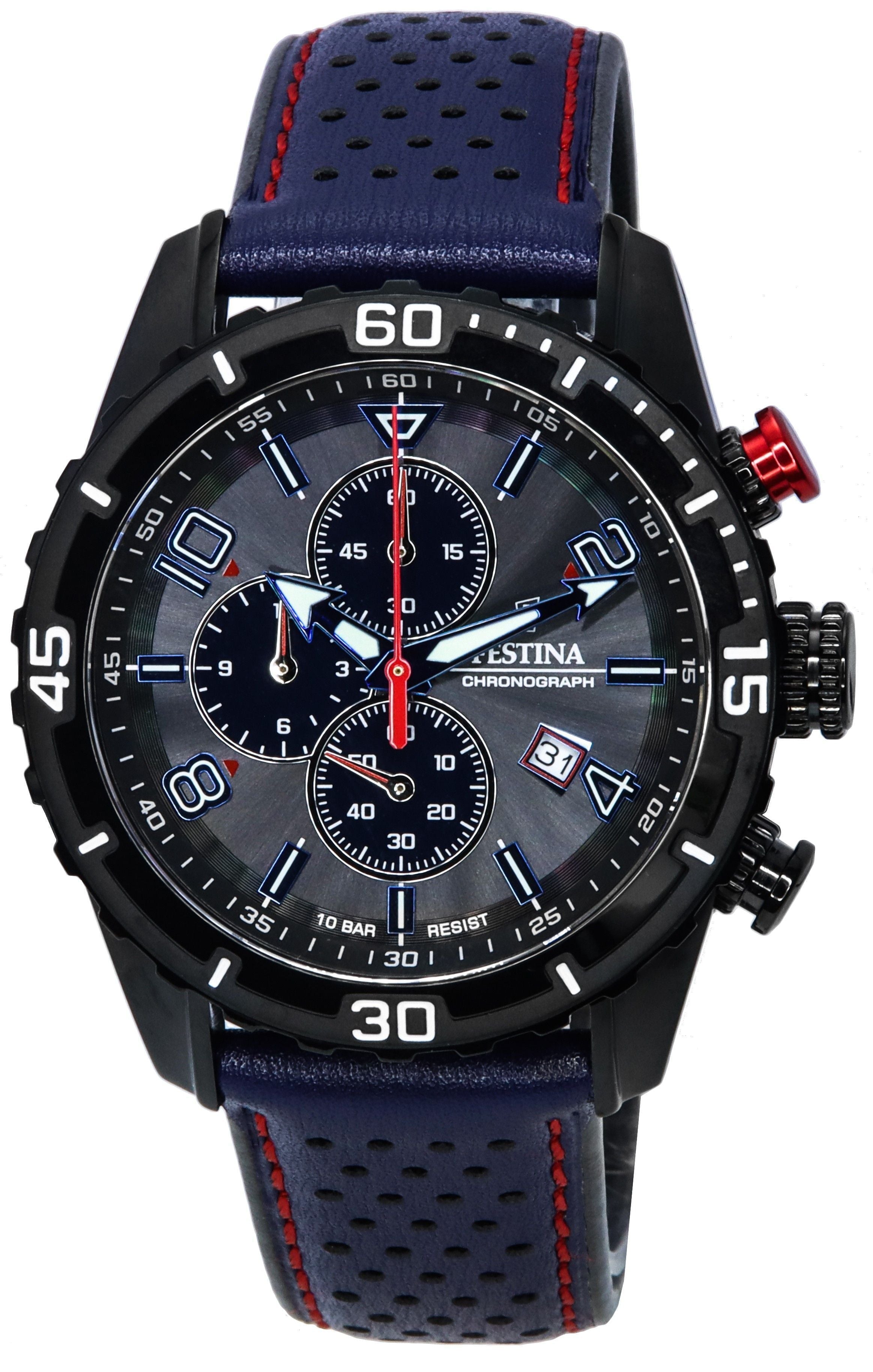 Festina Sport Chronograph Sport Black Dial Quartz F20519 - 3 F205193 100M Men's Watch - Prestige Stones