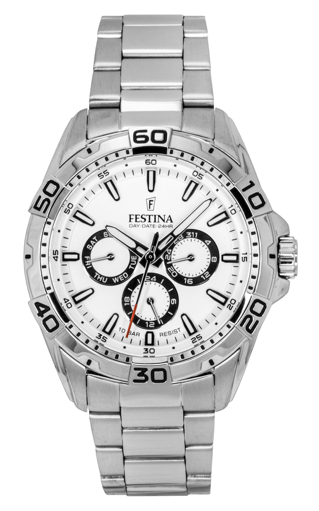 Festina Stainless Steel Multifunction White Dial Quartz F20623 - 1 100M Men's Watch - Prestige Stones