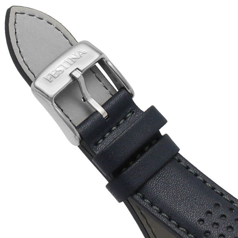 Festina Timeless Chronograph Leather Strap Blue Dial Quartz F20561 - 2 100M Men's Watch - Prestige Stones