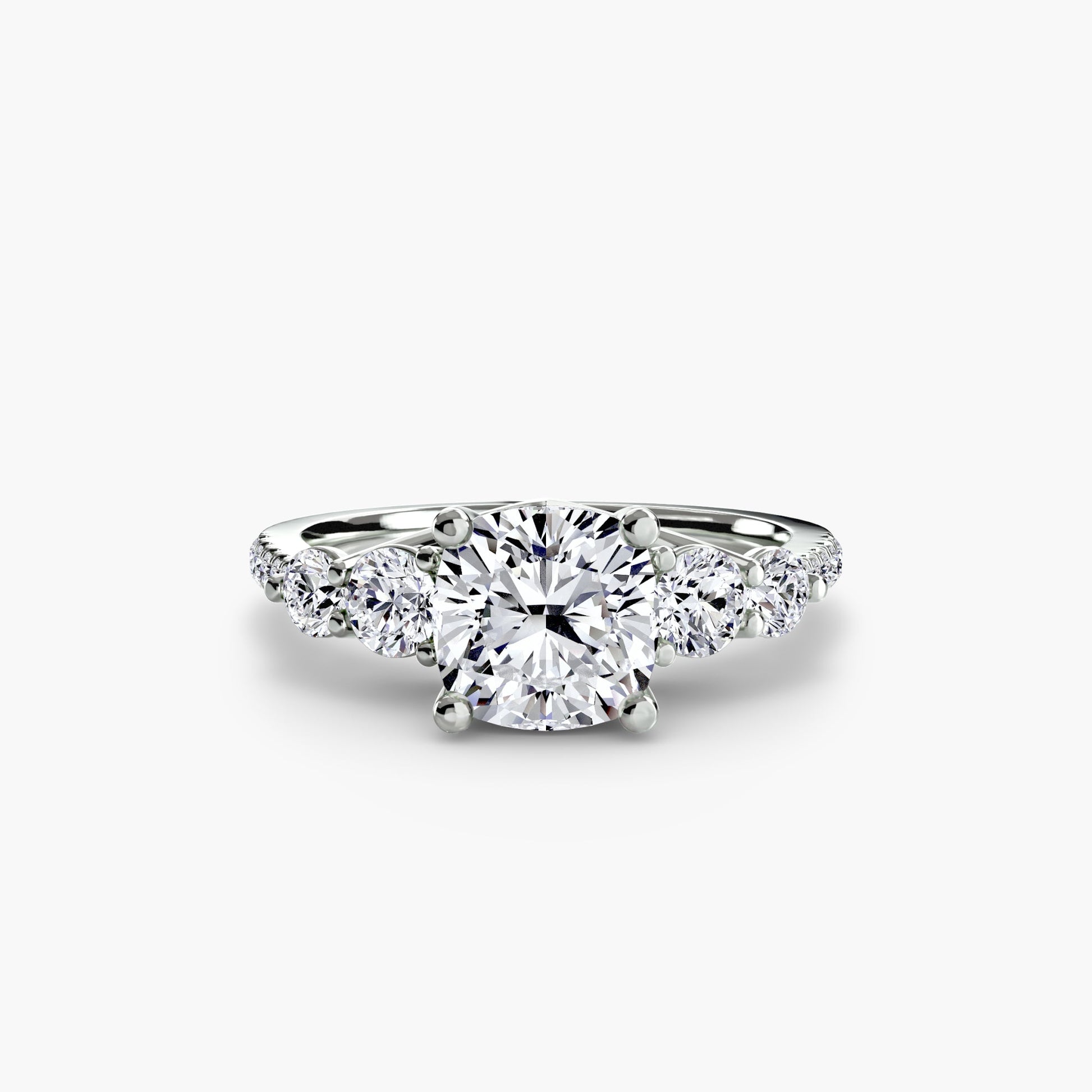 Five Stone Ring with Pavé Band - Prestige Stones
