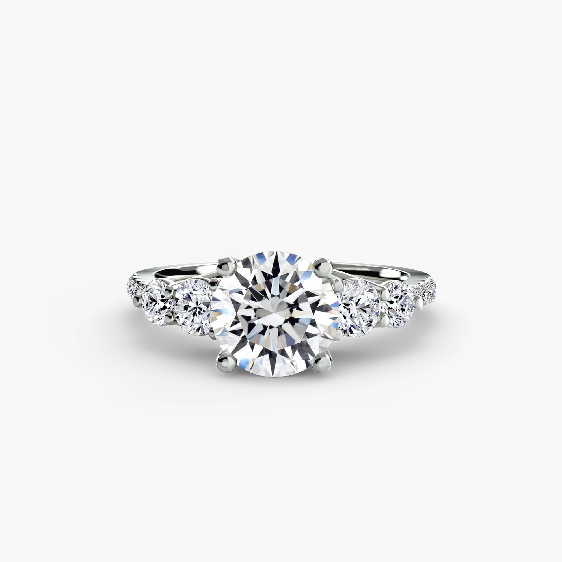 Five Stone Ring with Pavé Band - Prestige Stones