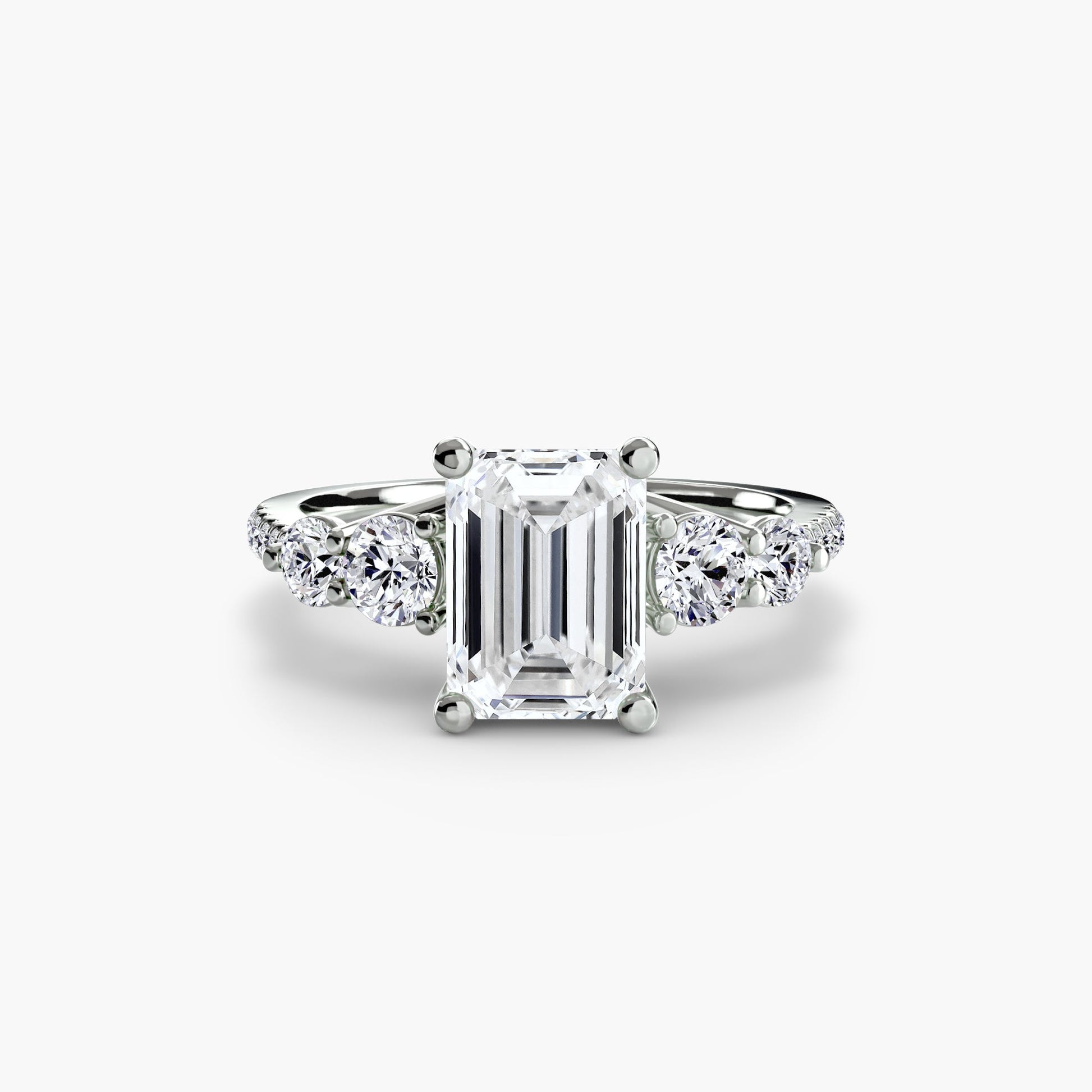 Five Stone Ring with Pavé Band - Prestige Stones