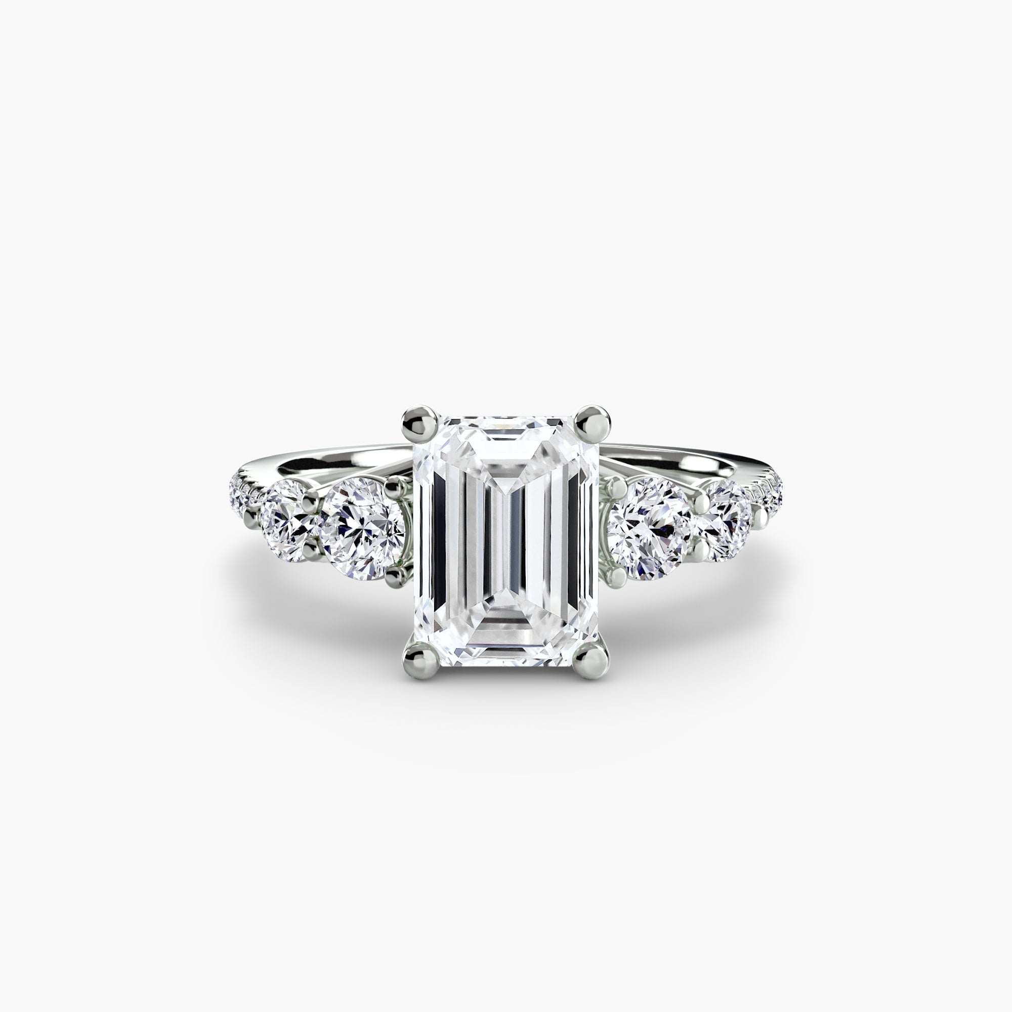 Five Stone Ring with Pavé Band - Prestige Stones