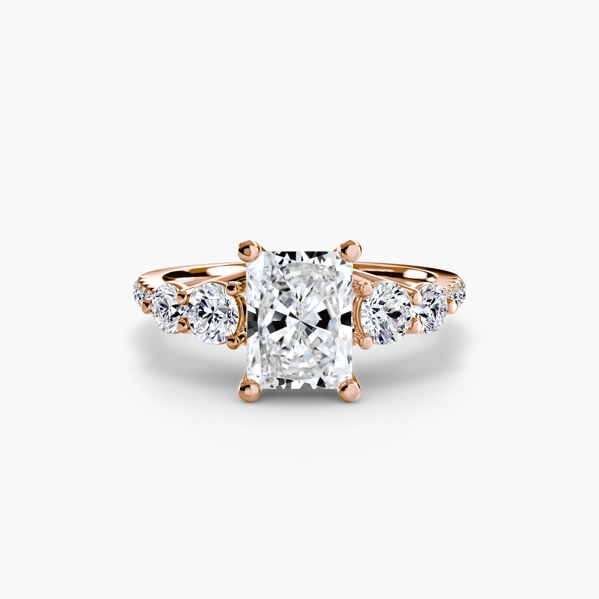 Five Stone Ring with Pavé Band - Prestige Stones