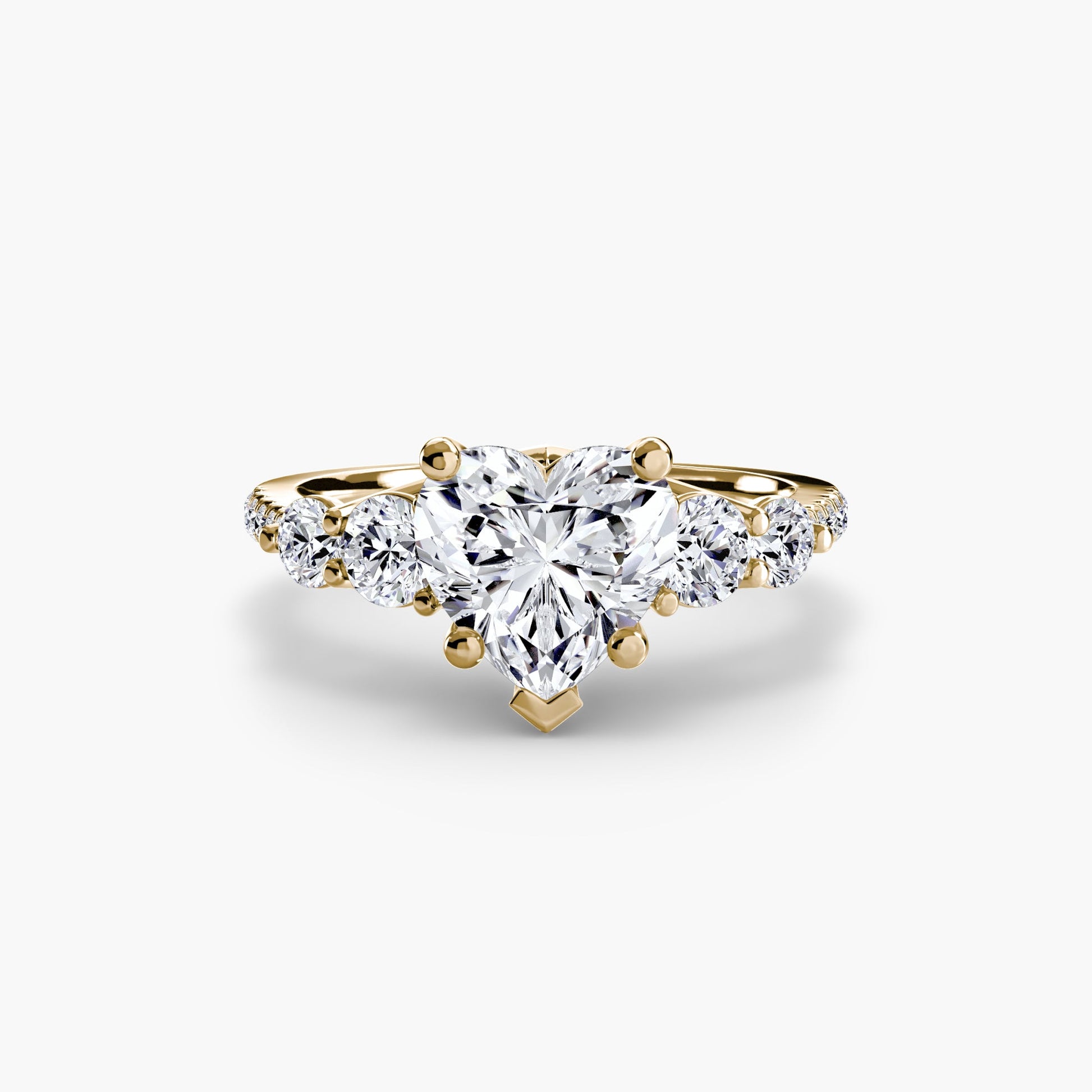Five Stone Ring with Pavé Band - Prestige Stones